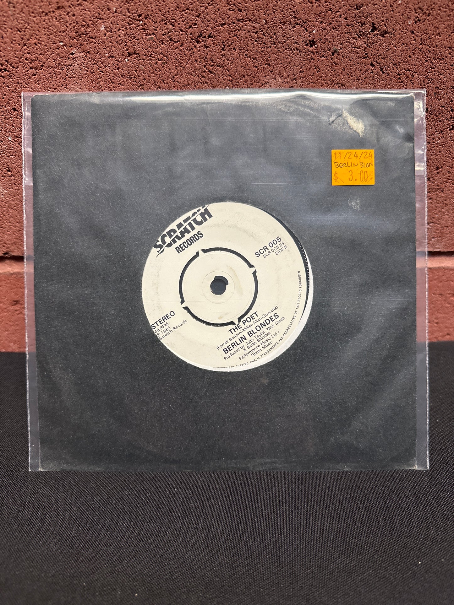 Used Vinyl: Berlin Blondes "Marseille" 7"