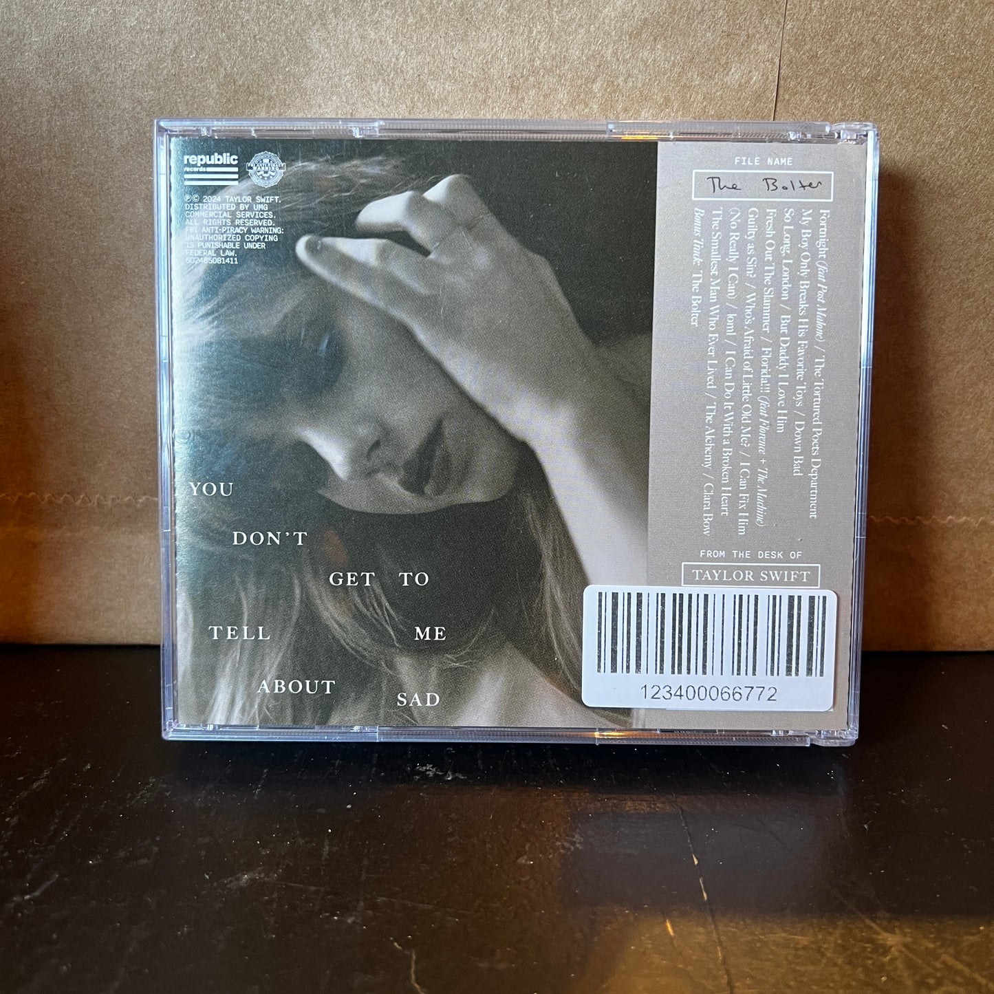 Used CD: Taylor Swift "The Tortured Poets Department (The Boiler)" CD (2024 Press)