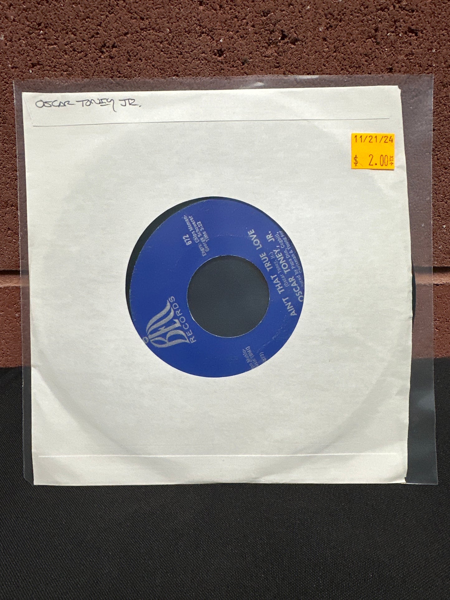 Used Vinyl: Oscar Toney Jr. "For Your Precious Love / Ain't That True Love" 7"