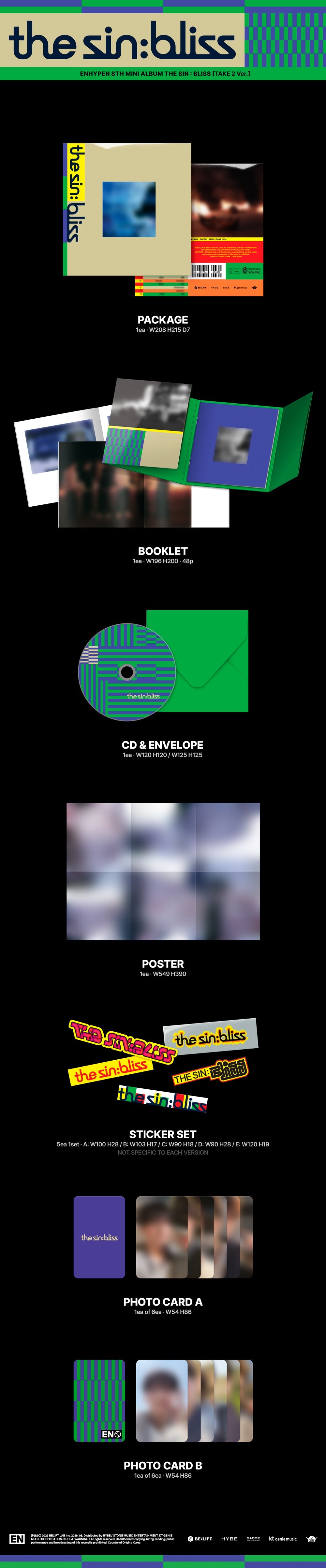 PRE-ORDER: ENHYPEN "THE SIN : BLISS" CD (TAKE 2 Ver.)