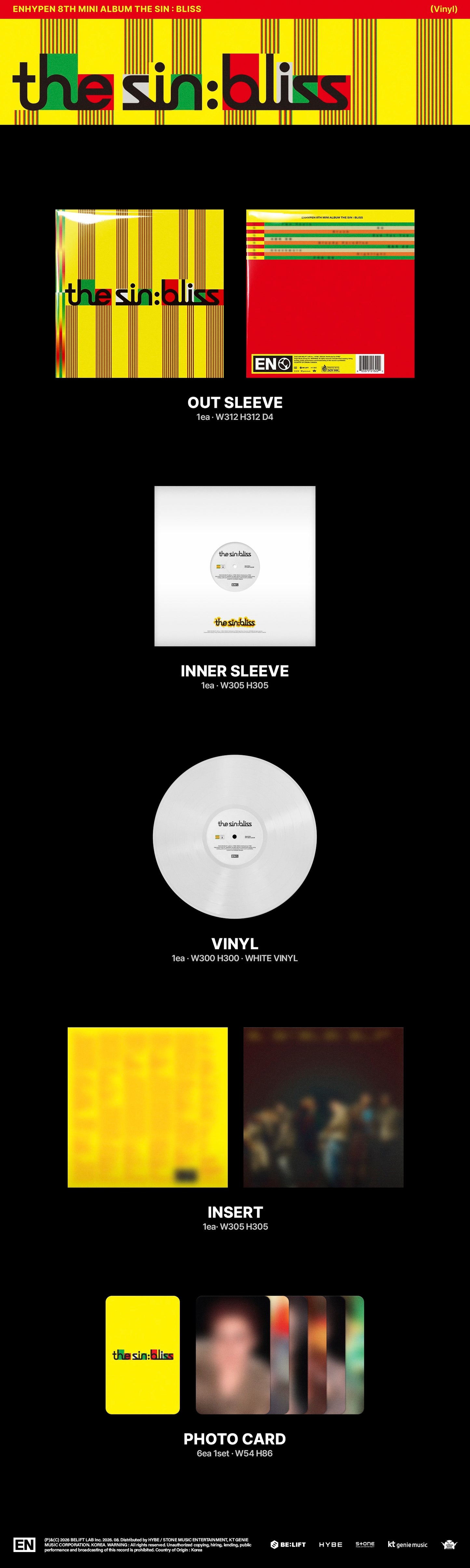 PRE-ORDER: ENHYPEN "THE SIN : BLISS" LP (White Vinyl)