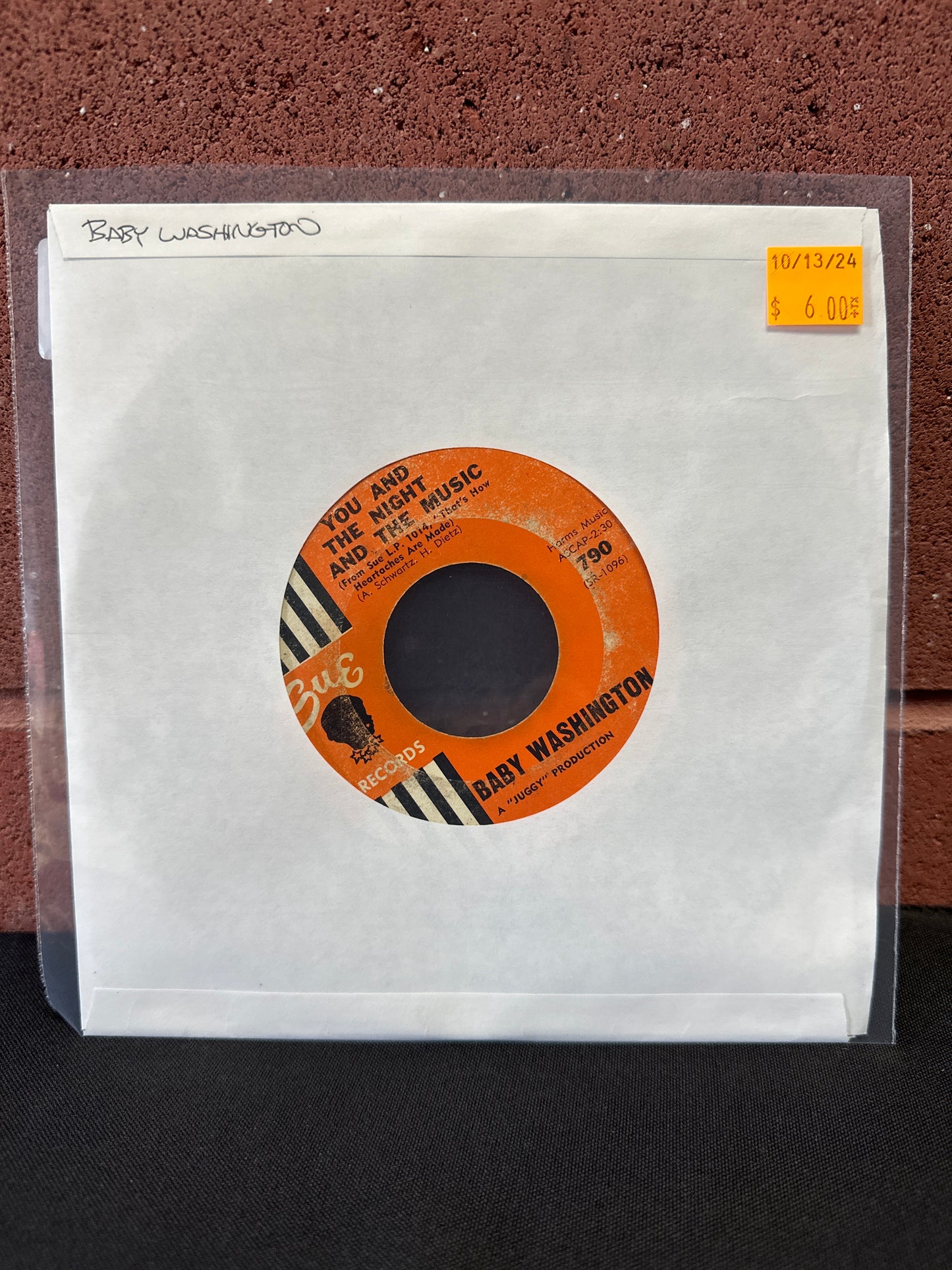 Used Vinyl: Baby Washington "Leave Me Alone / You And The Night And The Music" 7"