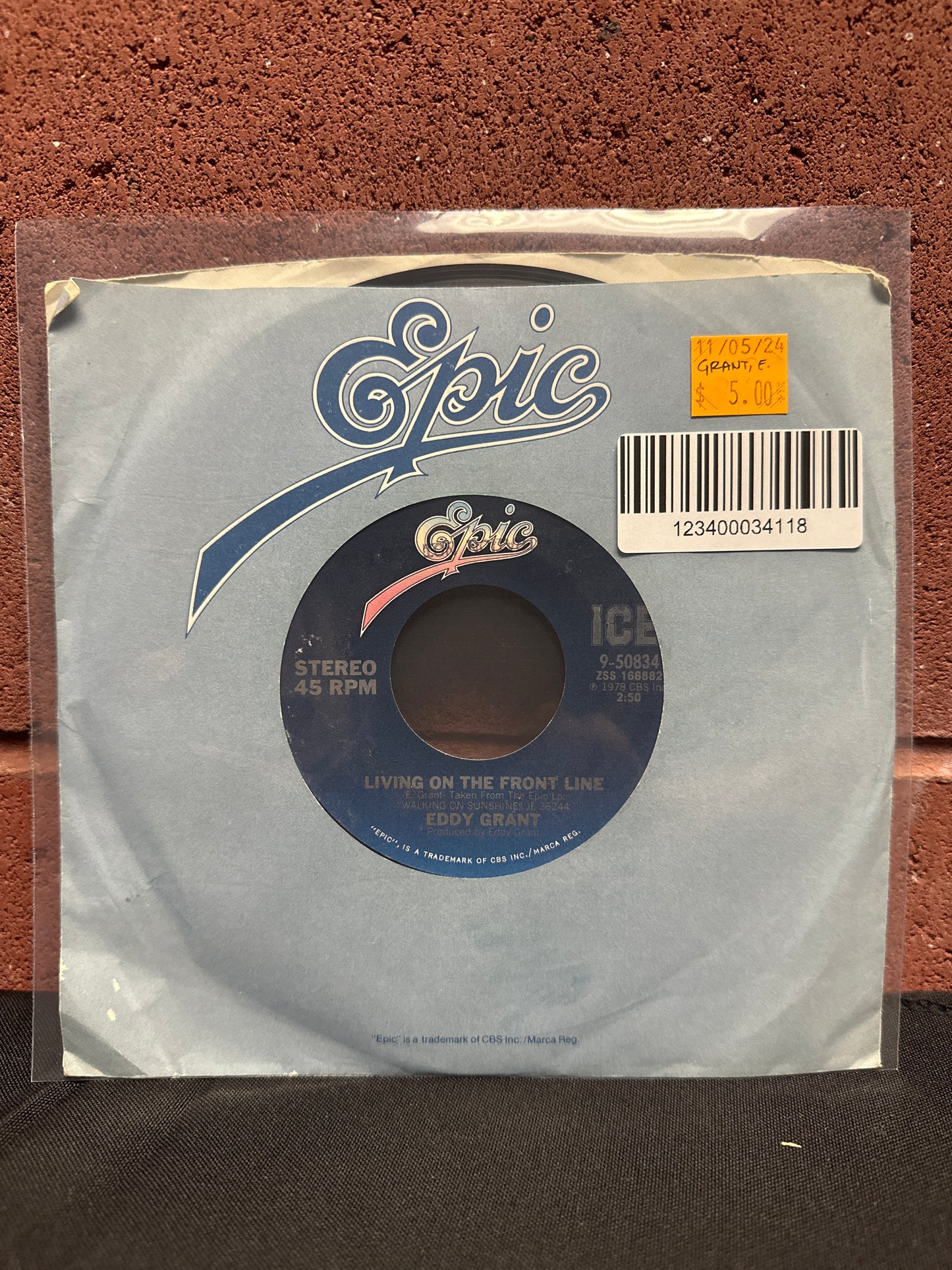 Used Vinyl: Eddy Grant "Living On The Front Line" 7"