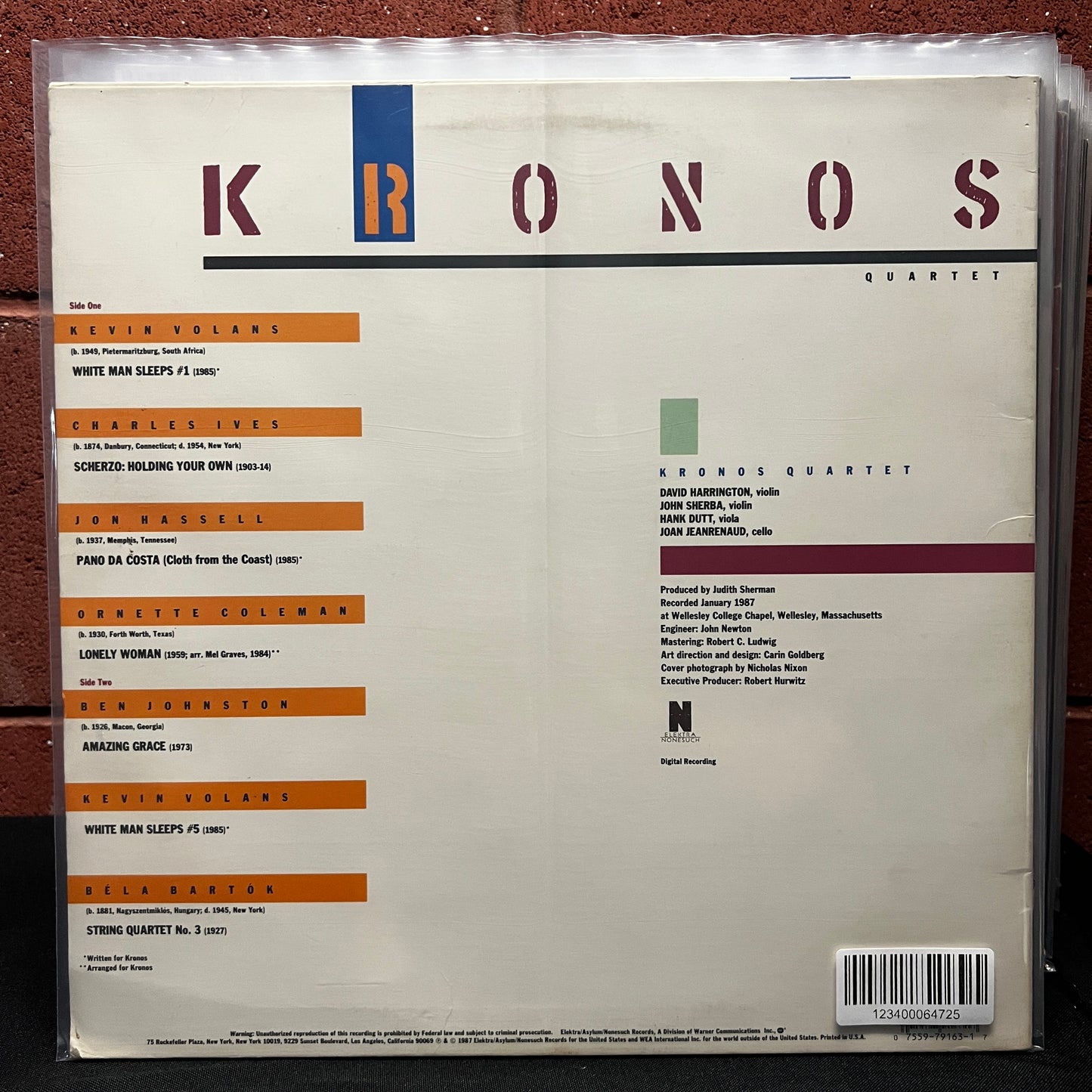 Used Vinyl: Kronos Quartet "White Man Sleeps" LP (1987 Press)
