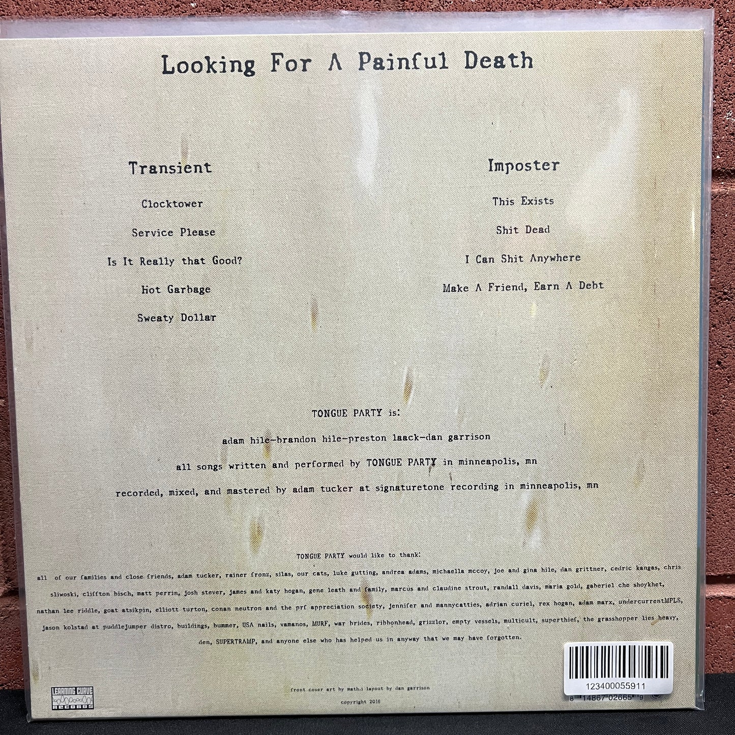 Used Vinyl: Tongue Party "Looking For A Painful Death" LP