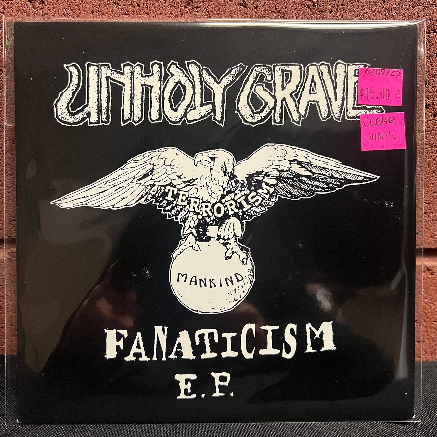 Used Vinyl: Unholy Grave "Fanaticism E.P." 7" (Clear Vinyl)
