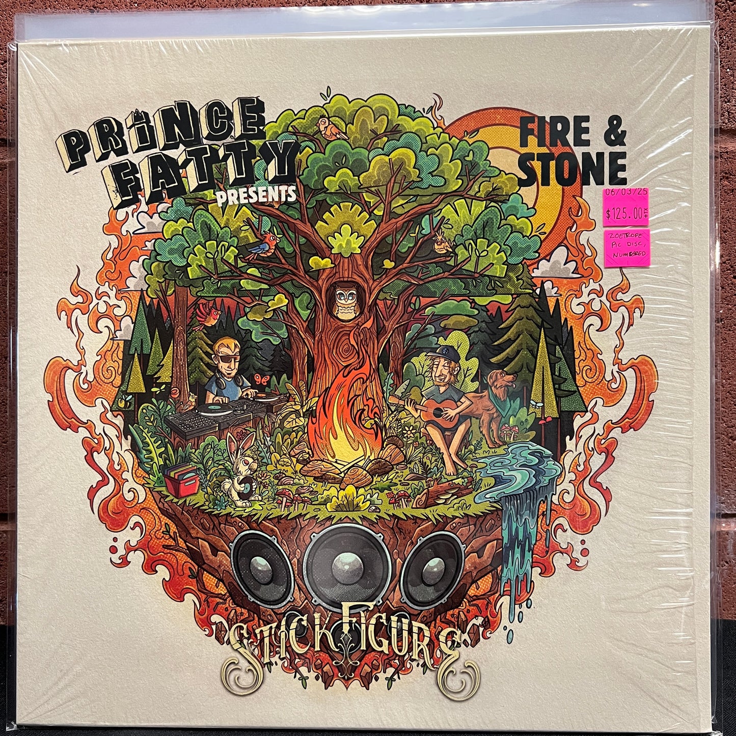 Used Vinyl: Prince Fatty Presents Stick Figure "Fire & Stone" LP (Zoetrope Picture Disc, Numbered)