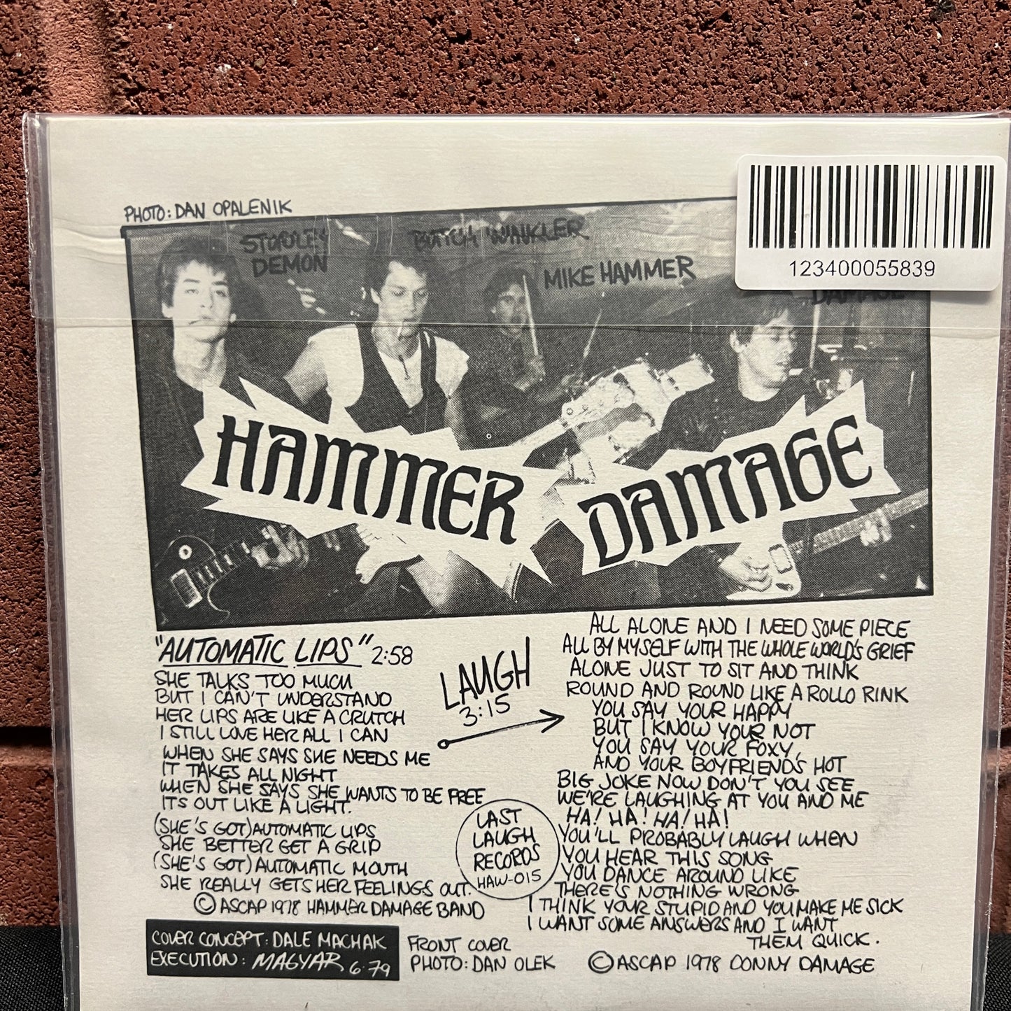 Used Vinyl: Hammer Damage "Automatic Lips / Laugh" 7" (2011 Press)