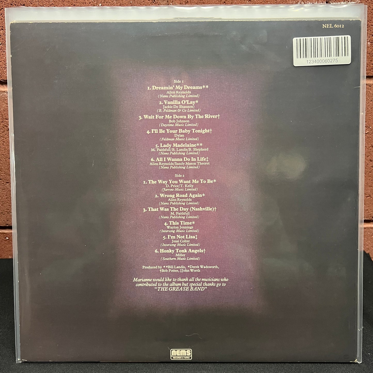 Used Vinyl: Marianne Faithfull "As Tears Go By" LP (1978 US pressing)