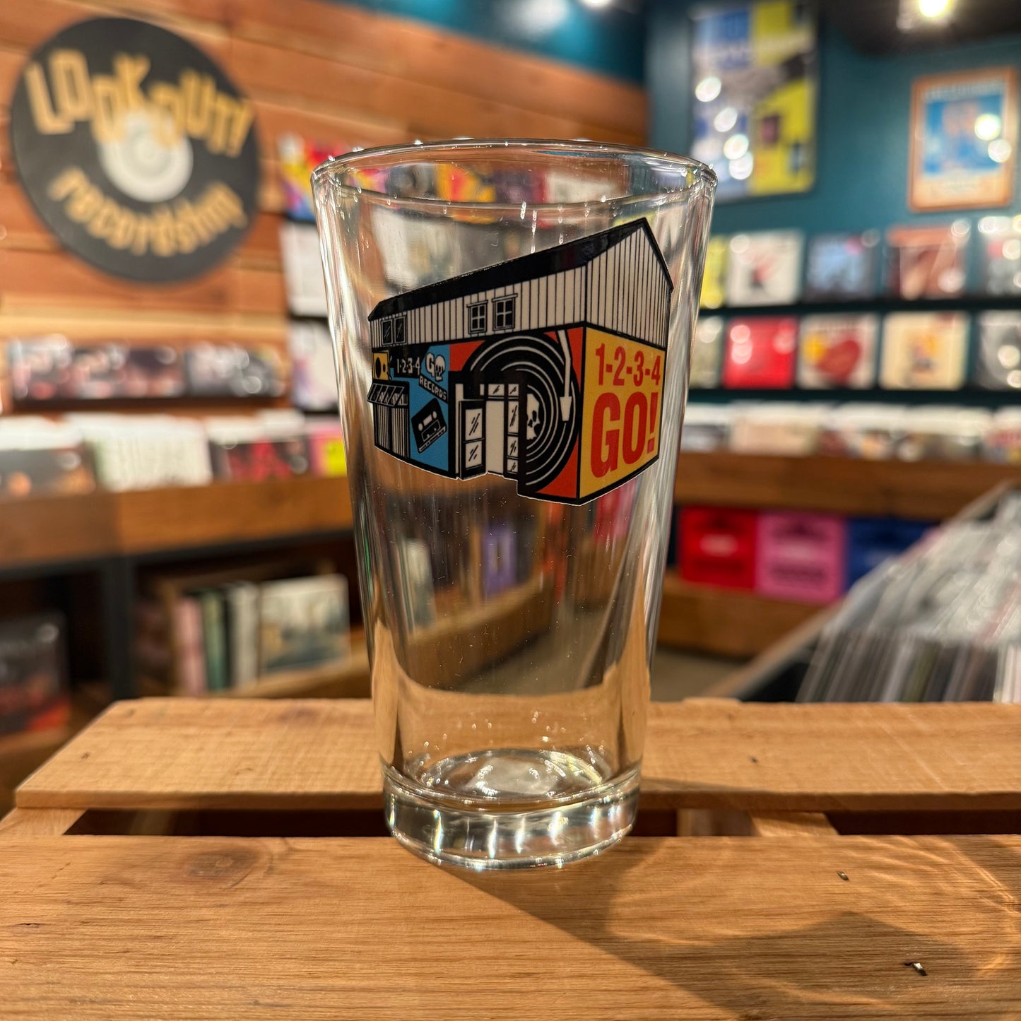 1-2-3-4 Go! Records "Tiny Store" Pint Glass