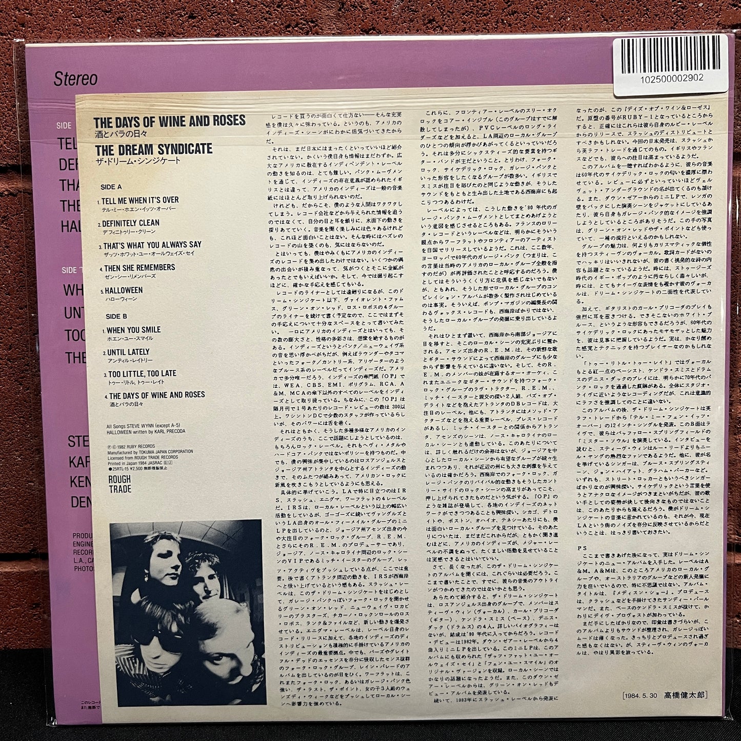 Used Vinyl: The Dream Syndicate ”The Days Of Wine And Roses” LP (Japanese Promo Press)