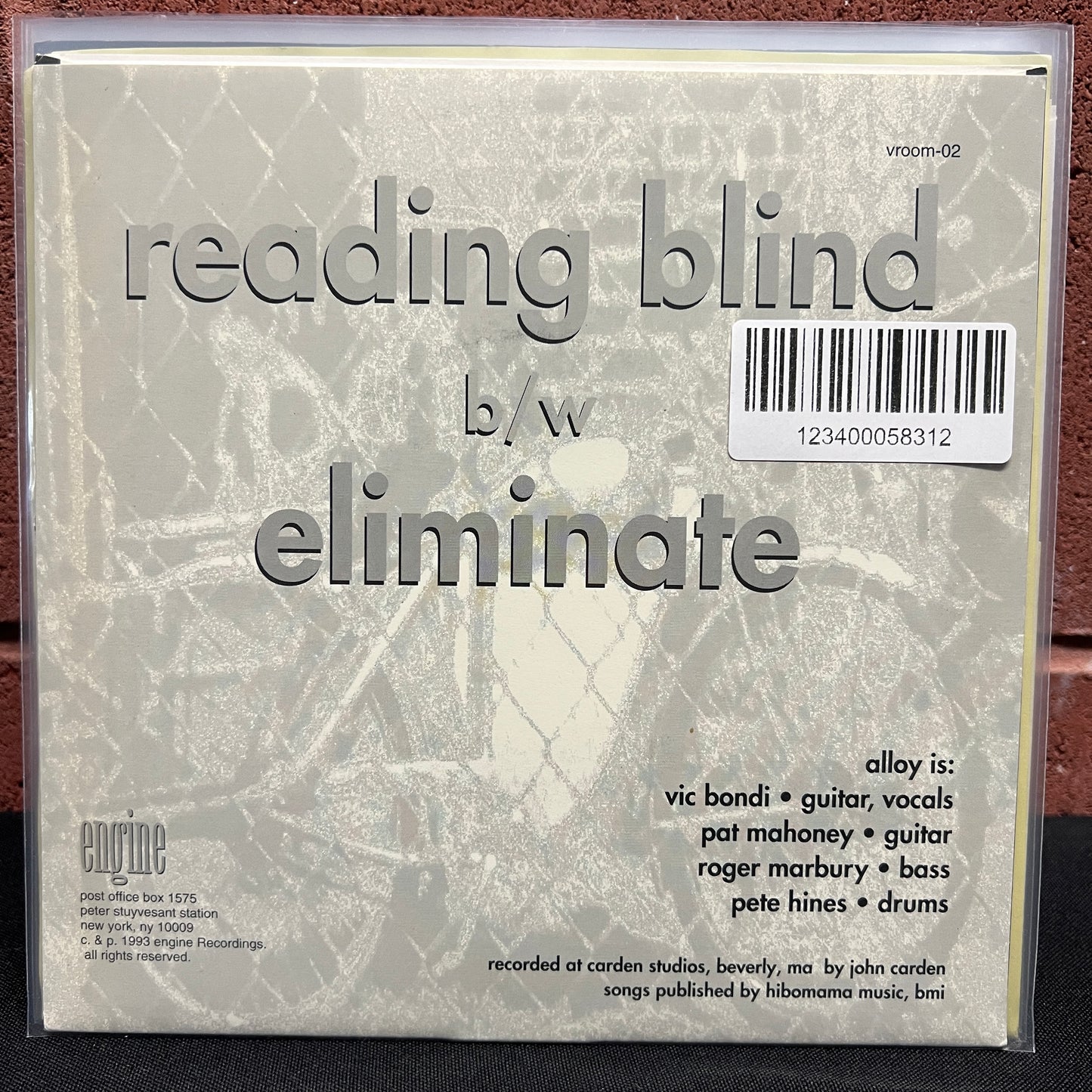 Used Vinyl: Alloy "Reading Blind" 7" (Blue vinyl)