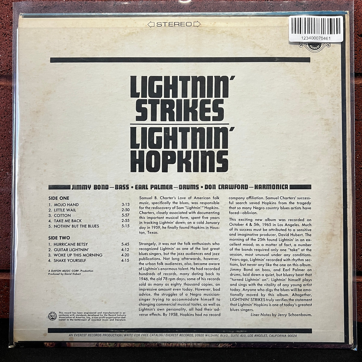Used Vinyl: Lightnin' Hopkins "Lightnin' Strikes" LP (1972 Press)