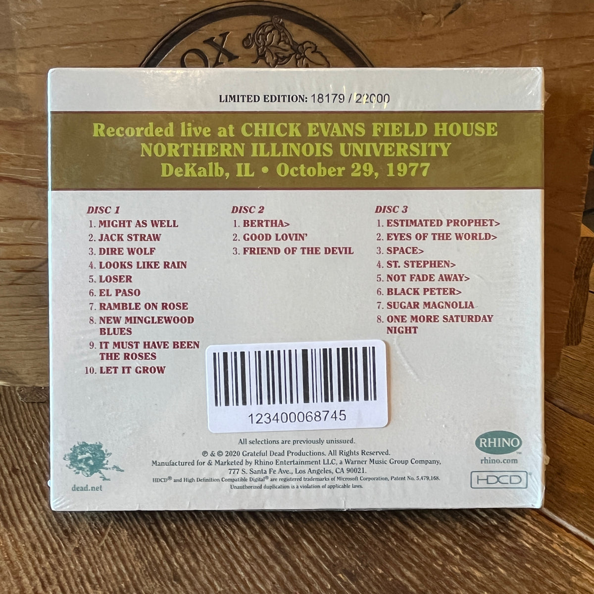 Used CD: Grateful Dead "Dave's Picks, Volume 33 (Evans Field House, N. Illinois University, Dekalb, IL 10/29/77)" 3xCD Set (2020 Press - Sealed)
