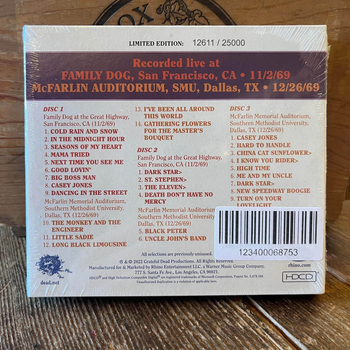 Used CD: Grateful Dead "Dave's Picks, Volume 43 (San Francisco, 11/2/69 Dallas, 12/26/69)" 3xCD Set (2022 Press - Sealed)