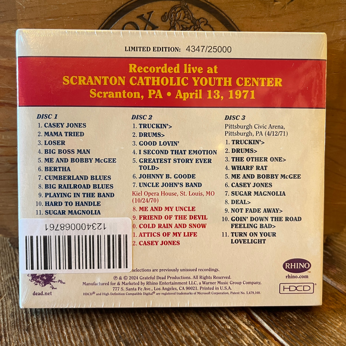 Used CD: Grateful Dead "Dave's Picks, Volume 51 (Scranton Catholic Youth Center, Scranton, PA 4/13/71)" 3xCD Set (2024 Press - Sealed)