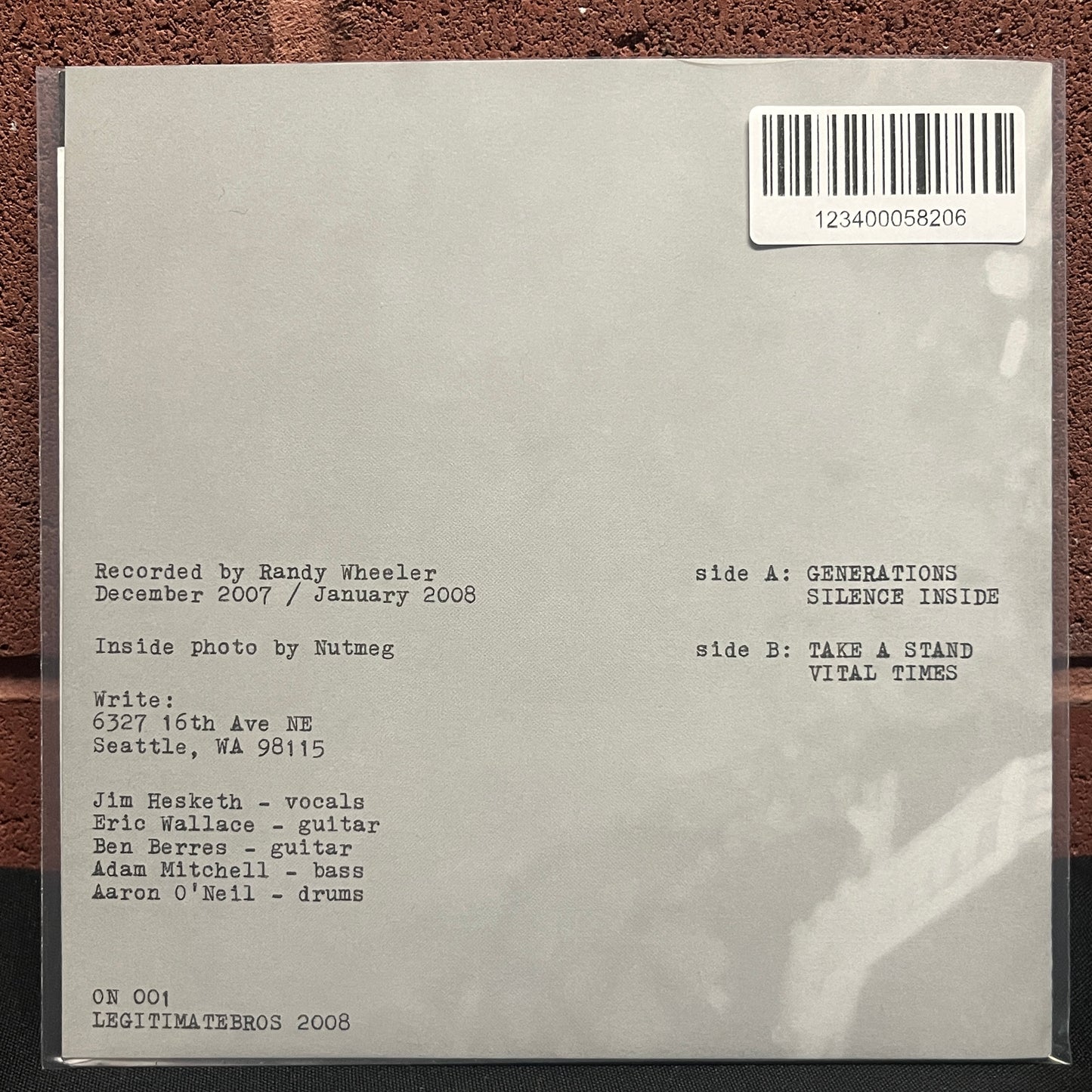 Used Vinyl: ON "Vital Times" 7"