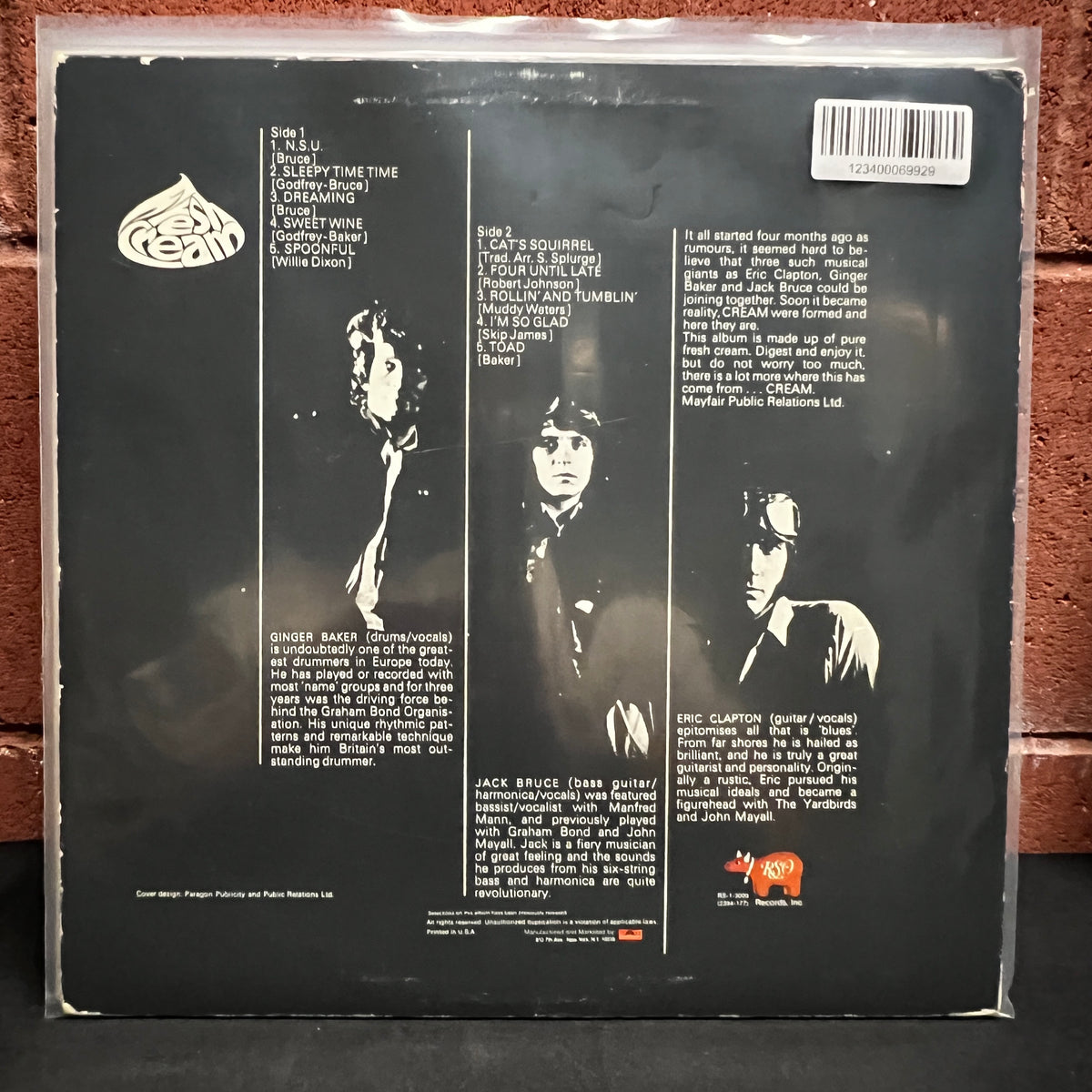 Used Vinyl: Cream "Fresh Cream" LP (Late 70's US pressing)