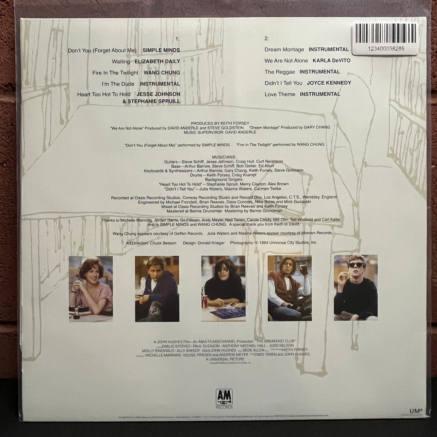 Used Vinyl: Various Artists "The Breakfast Club Original Motion Picture Soundtrack" LP (White vinyl, 2012 reissue)