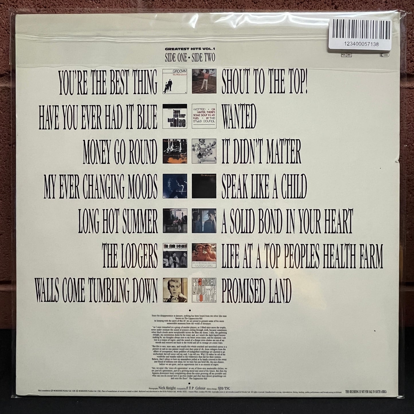 Used Vinyl: The Style Council "The Singular Adventures Of...(Greatest Hits Vol.1)" LP (1989 UK Press)