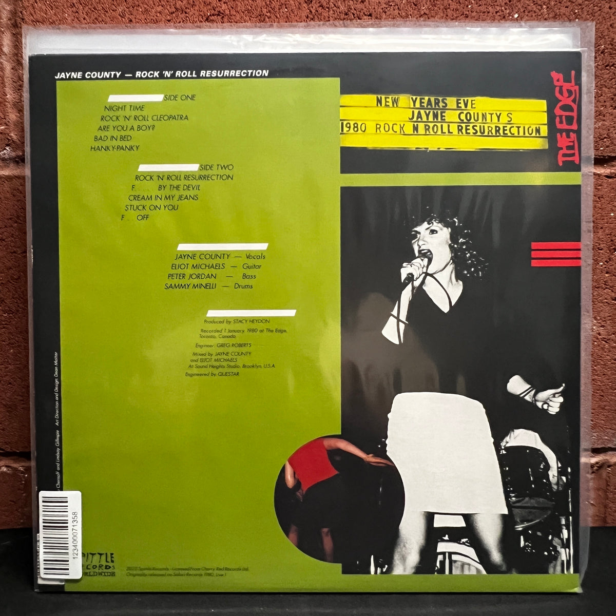 Used Vinyl: Jayne County "Rock 'n' Roll Resurrection (In Concert)" LP (2022 Press)