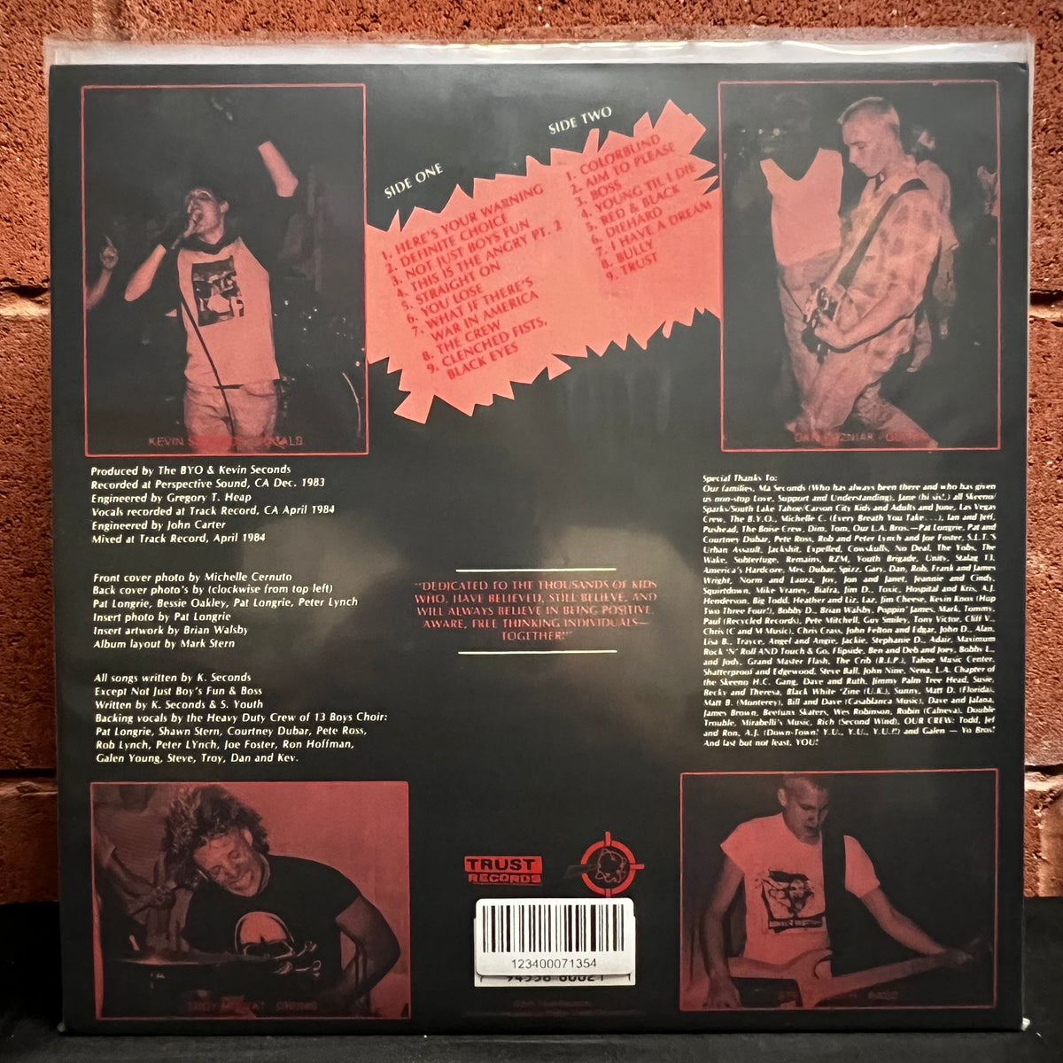 Used Vinyl: 7 Seconds "The Crew" LP (2021 Press - Red & Black Marble Vinyl)