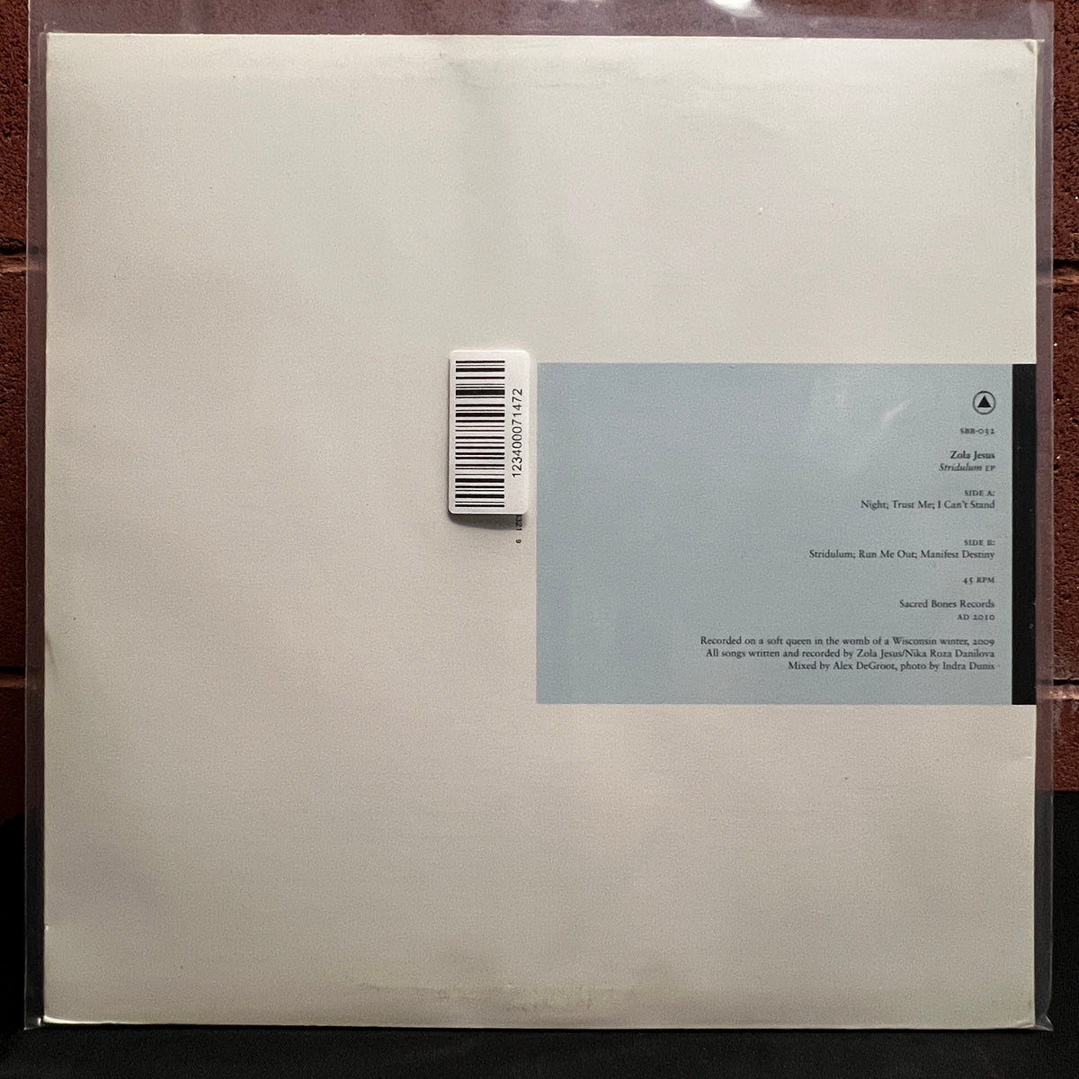 Used Vinyl: Zola Jesus "Stridulum EP" 12"
