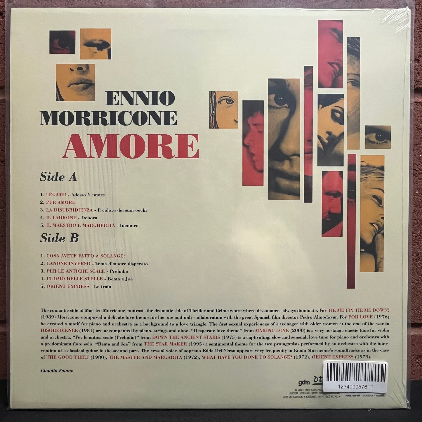 Used Vinyl: Ennio Morricone "Amore" LP (2024 Italian Press - Orange Vinyl)