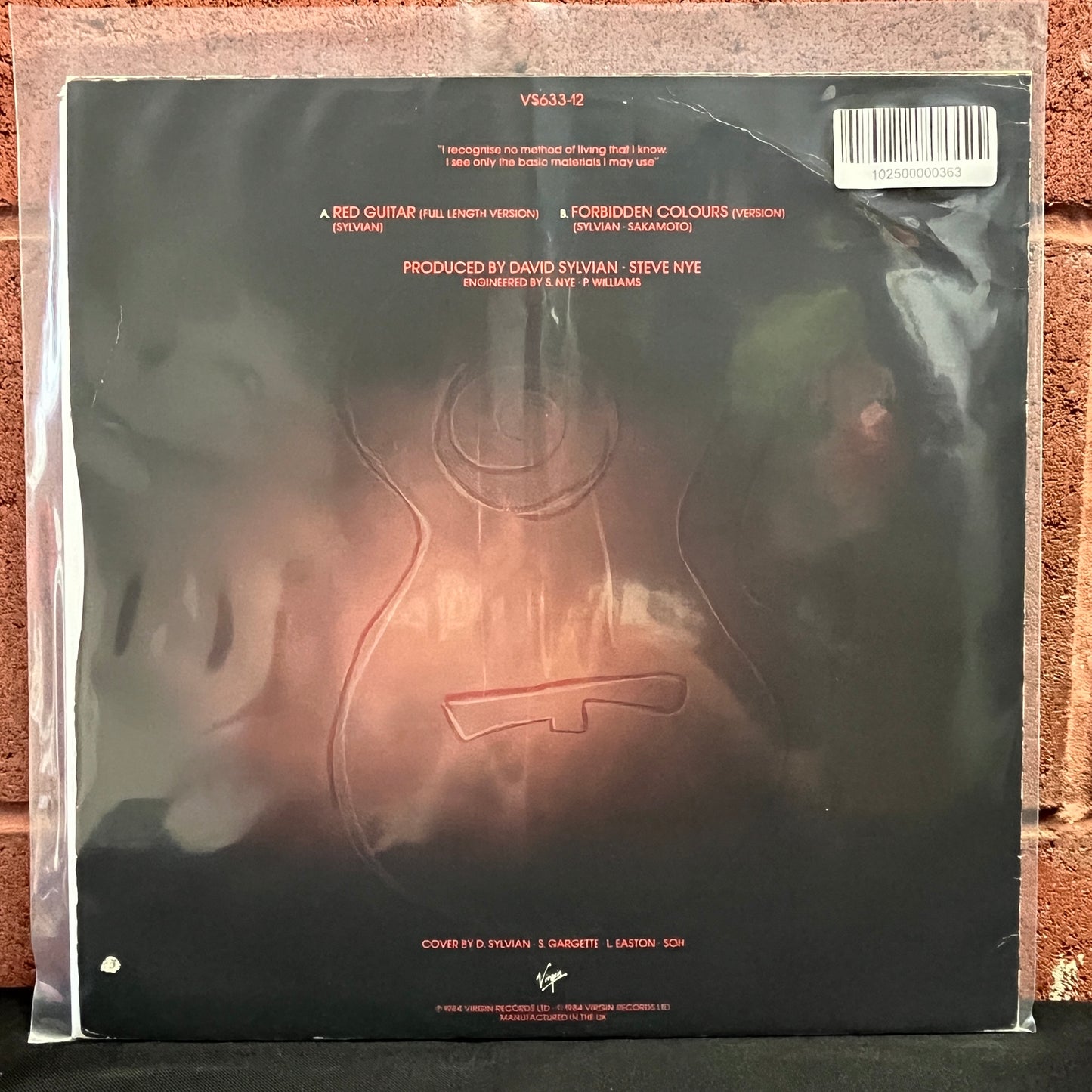 Used Vinyl: David Sylvian "Red Guitar" 12" (1984 UK Press)