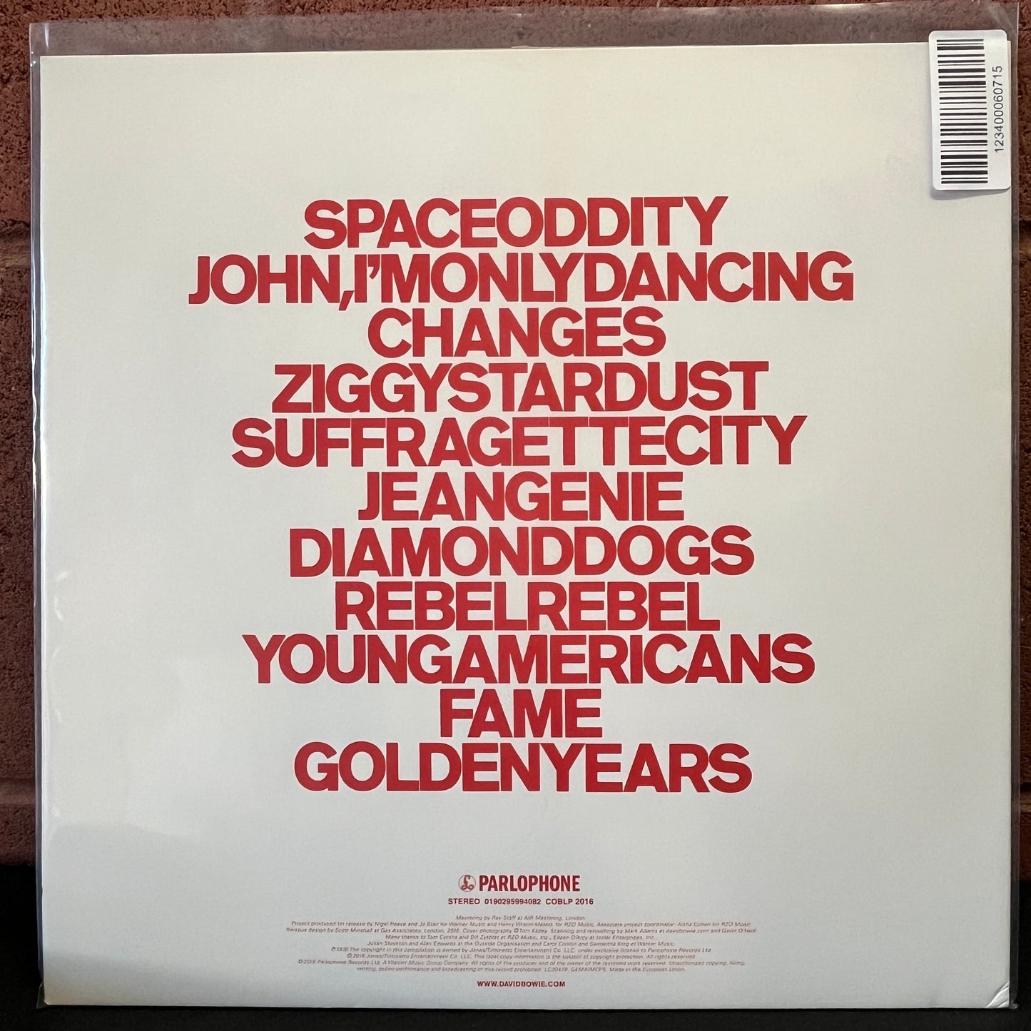 Used Vinyl: David Bowie "ChangesOneBowie" LP (2016 Press)