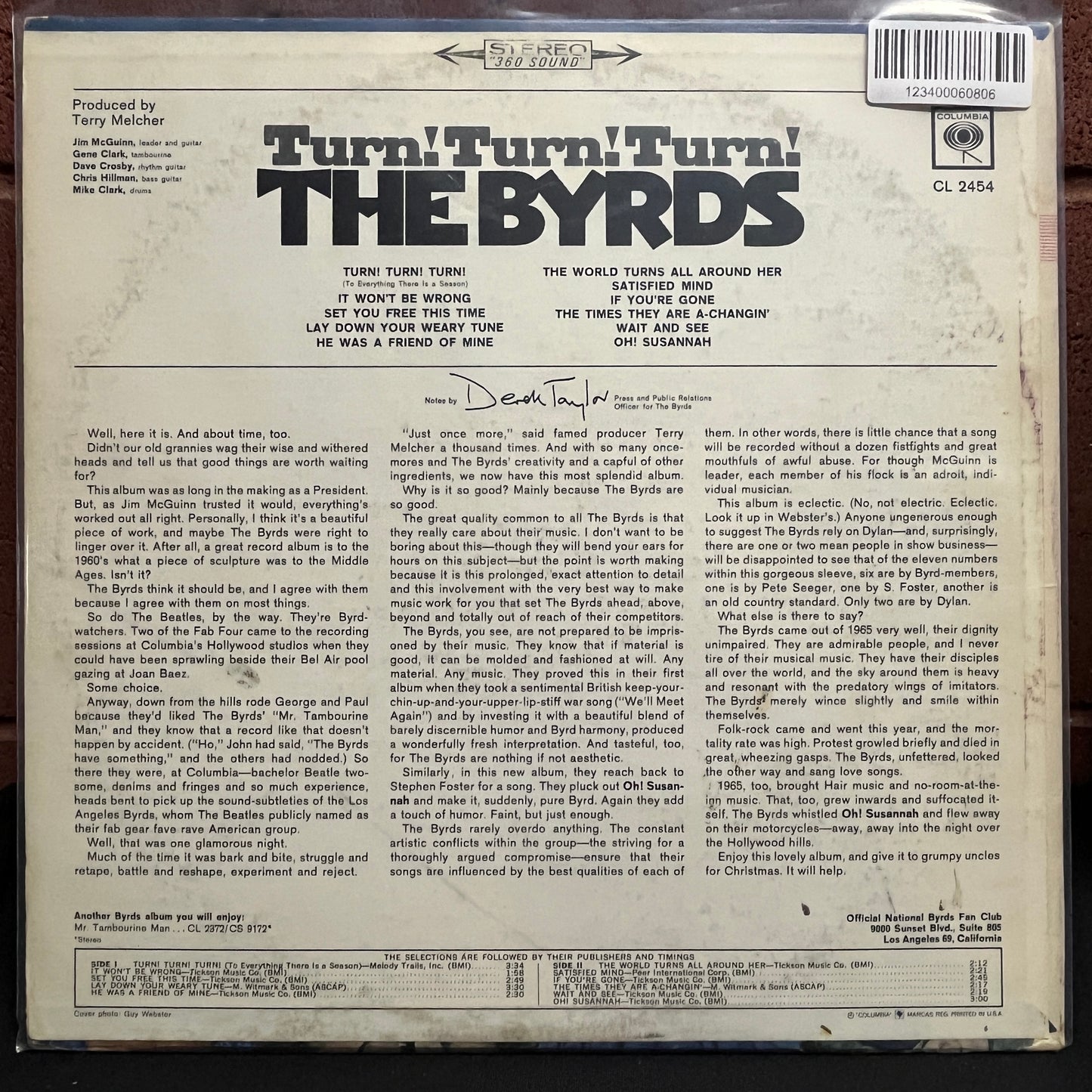 Used Vinyl: The Byrds "Turn! Turn! Turn!" LP (1965 Press)
