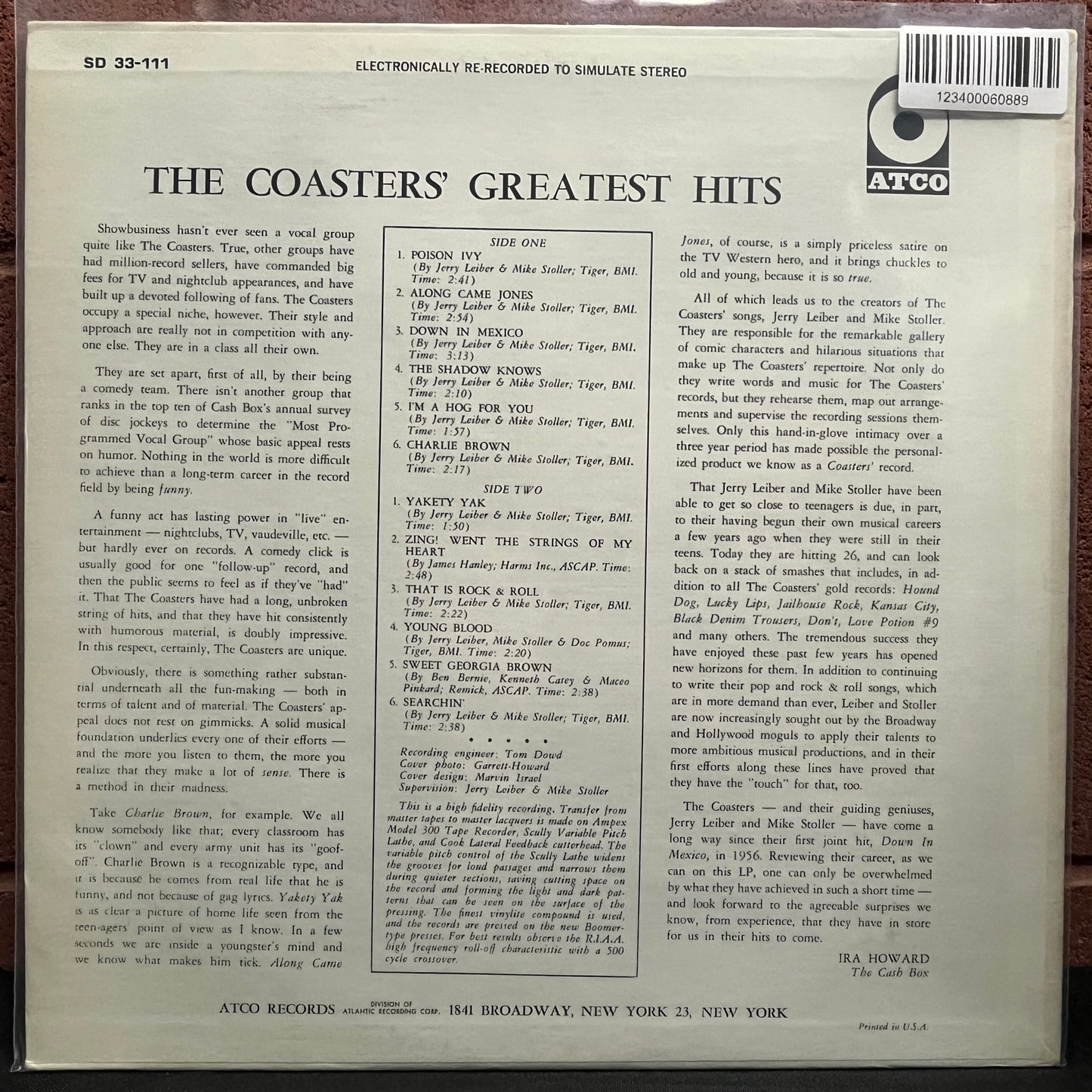 Used Vinyl: The Coasters "Greatest Hits" LP (80's Press)