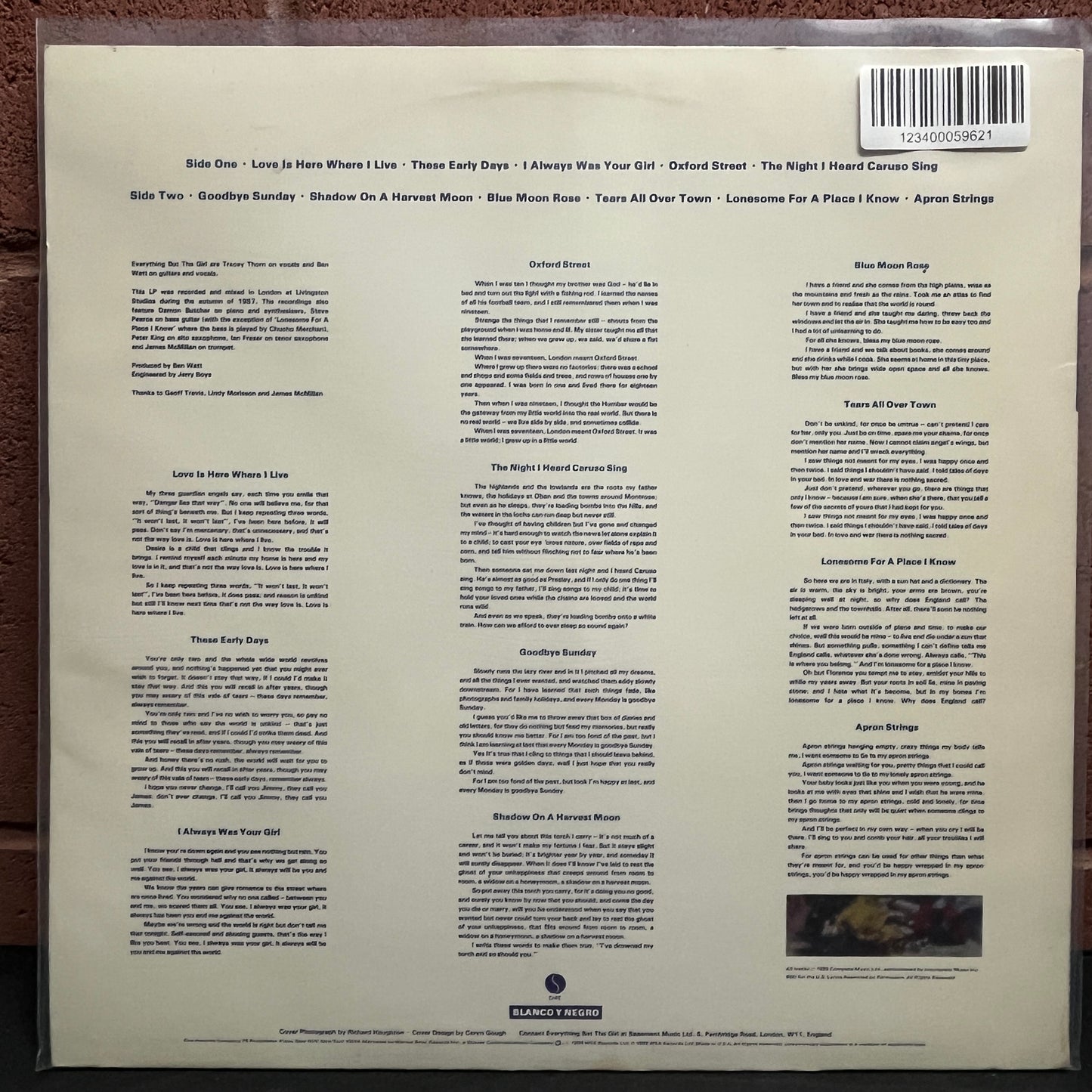 Used Vinyl: Everything But The Girl "Idlewild" LP (Promo Copy)