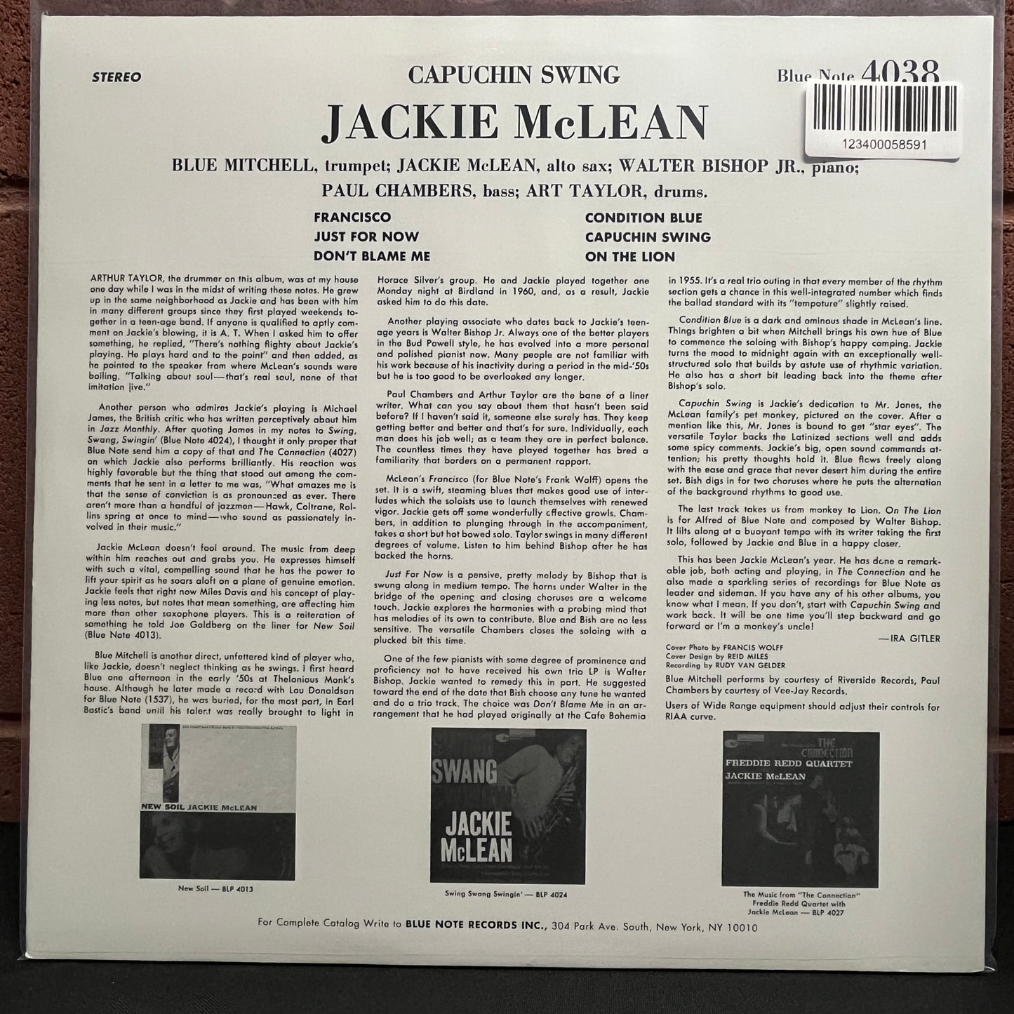 Used Vinyl: Jackie McLean "Capuchin Swing" LP (2000's Reissue)