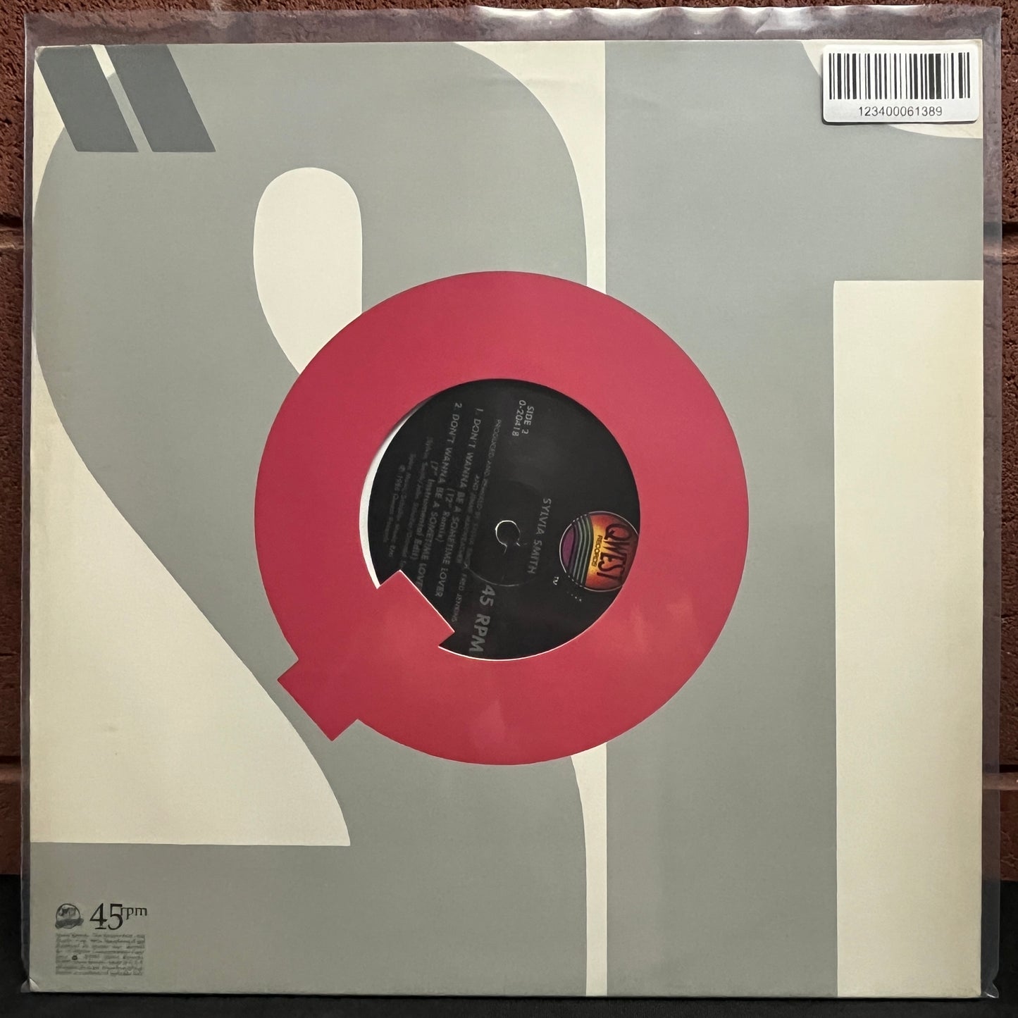 Used Vinyl: Sylvia Smith "Don't Wanna Be A Sometime Lover" 12" (1986 Press)