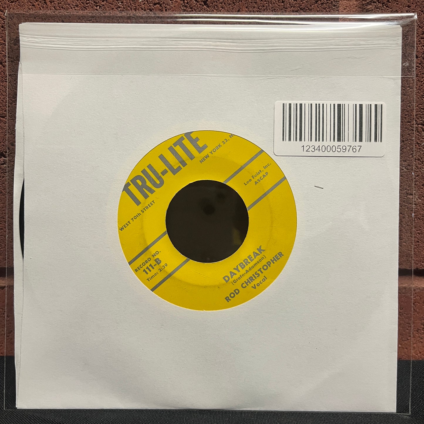 Used Vinyl: Rod Christopher "Tattle Tale Blues" 7" (1962 pressing)