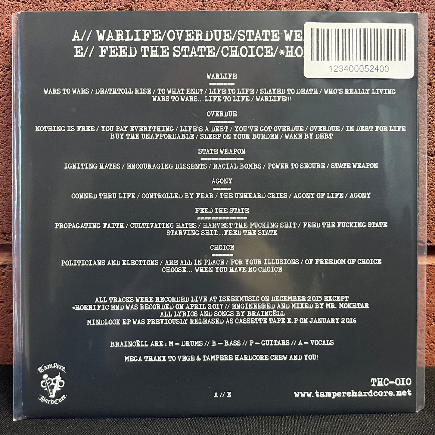 Used Vinyl: Braincell "Mindlock" 7"