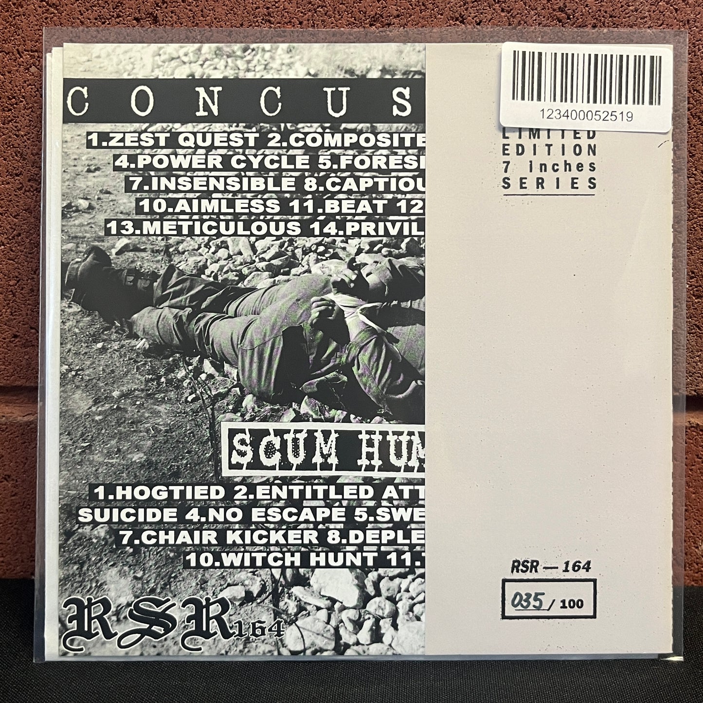 Used Vinyl: Concussive / Scum Human "Split" 7" (Ltd. Edition - Numbered)