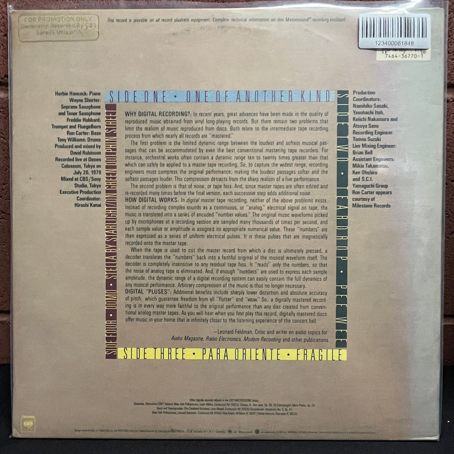 Used Vinyl: The V.S.O.P. Quintet "Live Under The Sky" 2xLP (1980 Promo)