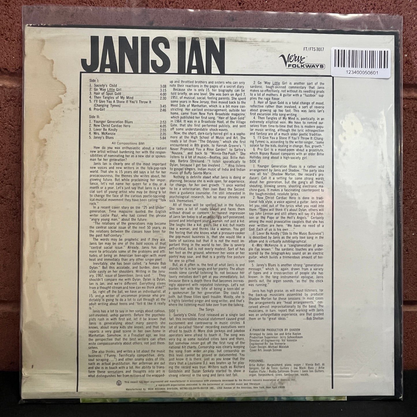 Used Vinyl: Janis Ian "Janis Ian" LP (Late 1960's pressing)