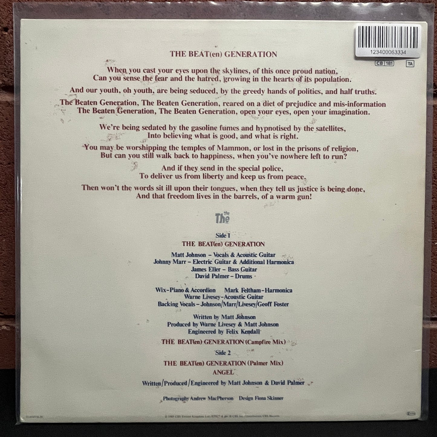 Used Vinyl: The The "The Beat(en) Generation" 12" (1989 Euro Press)