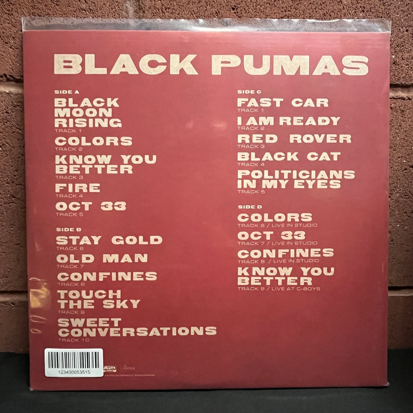 Used Vinyl: Black Pumas "S/T" 2xLP (Deluxe Edition - Gold, Red & Green Swirl Vinyl)