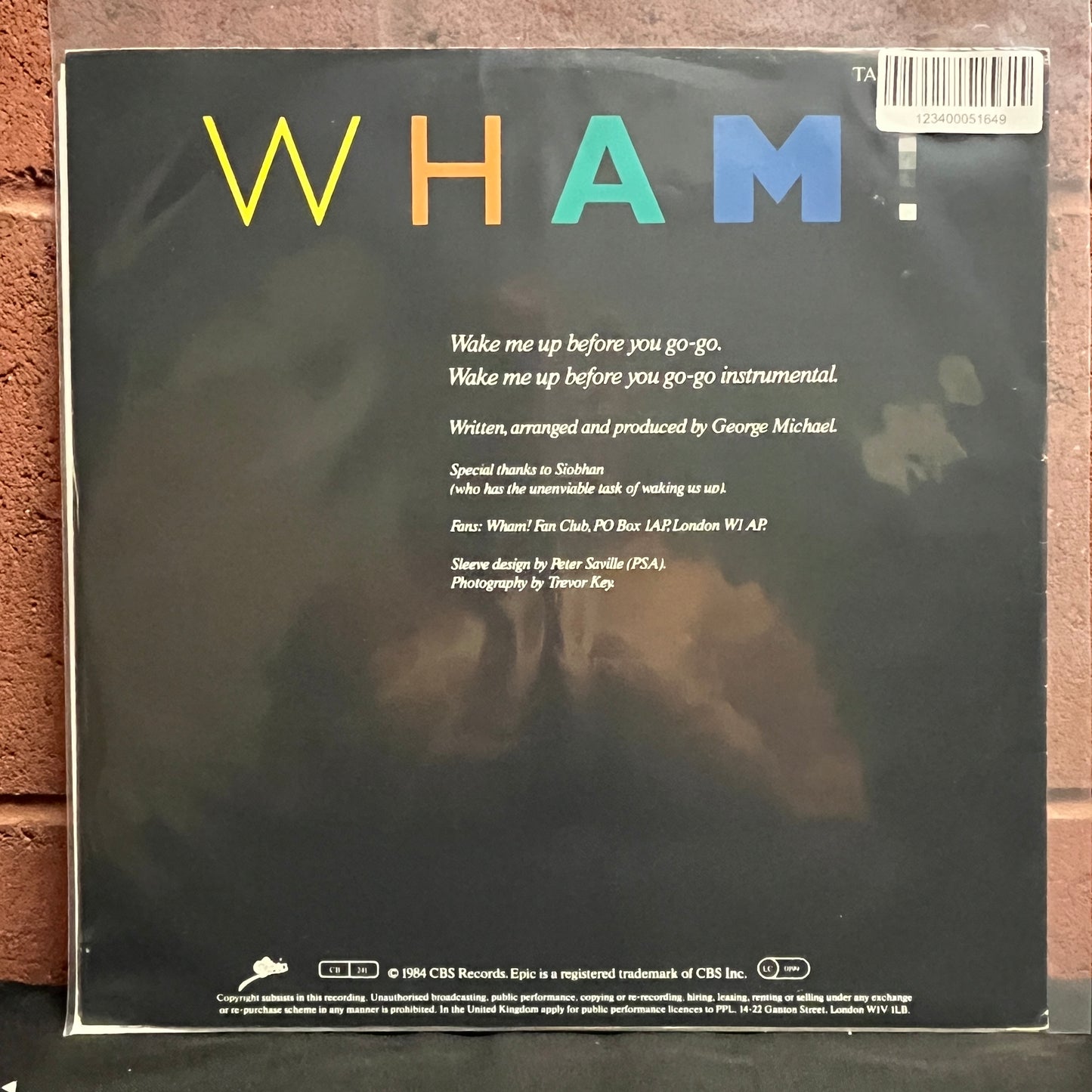 Used Vinyl: Wham! "Wake Me Up Before You Go-Go" 12" (Poster Sleeve)
