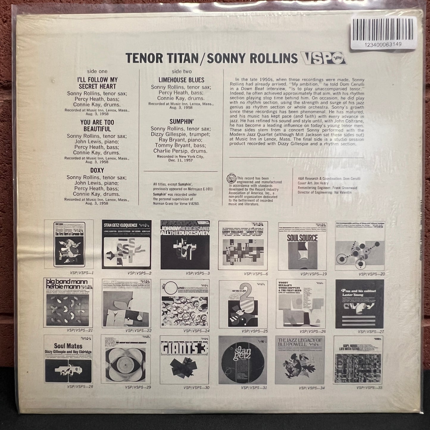 Used Vinyl: Sonny Rollins "Tenor Titans" LP (1966 Press)