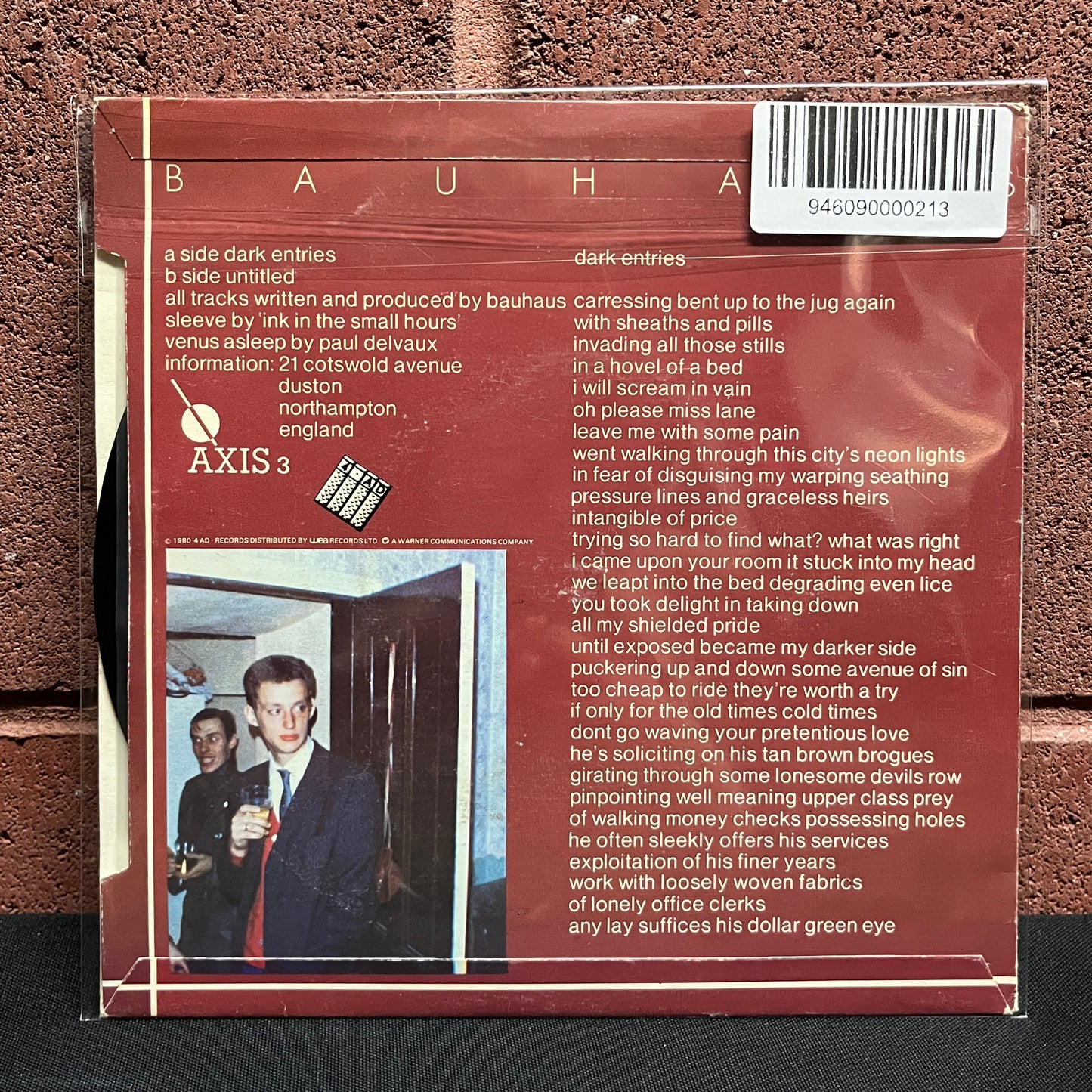 Used Vinyl: Bauhaus "Dark Entries" 7" (1st Axis Records UK Press)