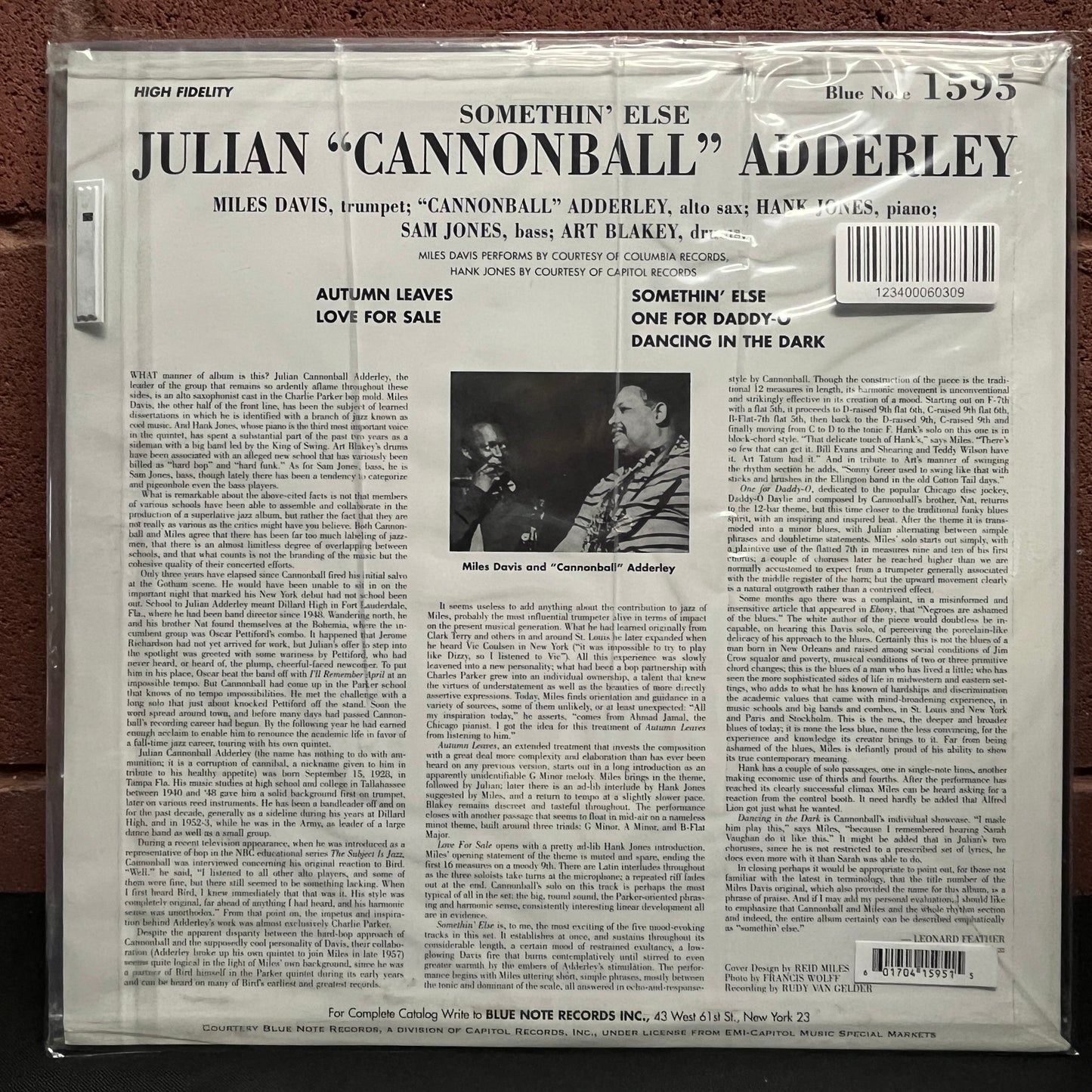 Used Vinyl: Cannonball Adderley "Somethin' Else" LP (2009 200 Gram Quiex SV-P Press SEALED)