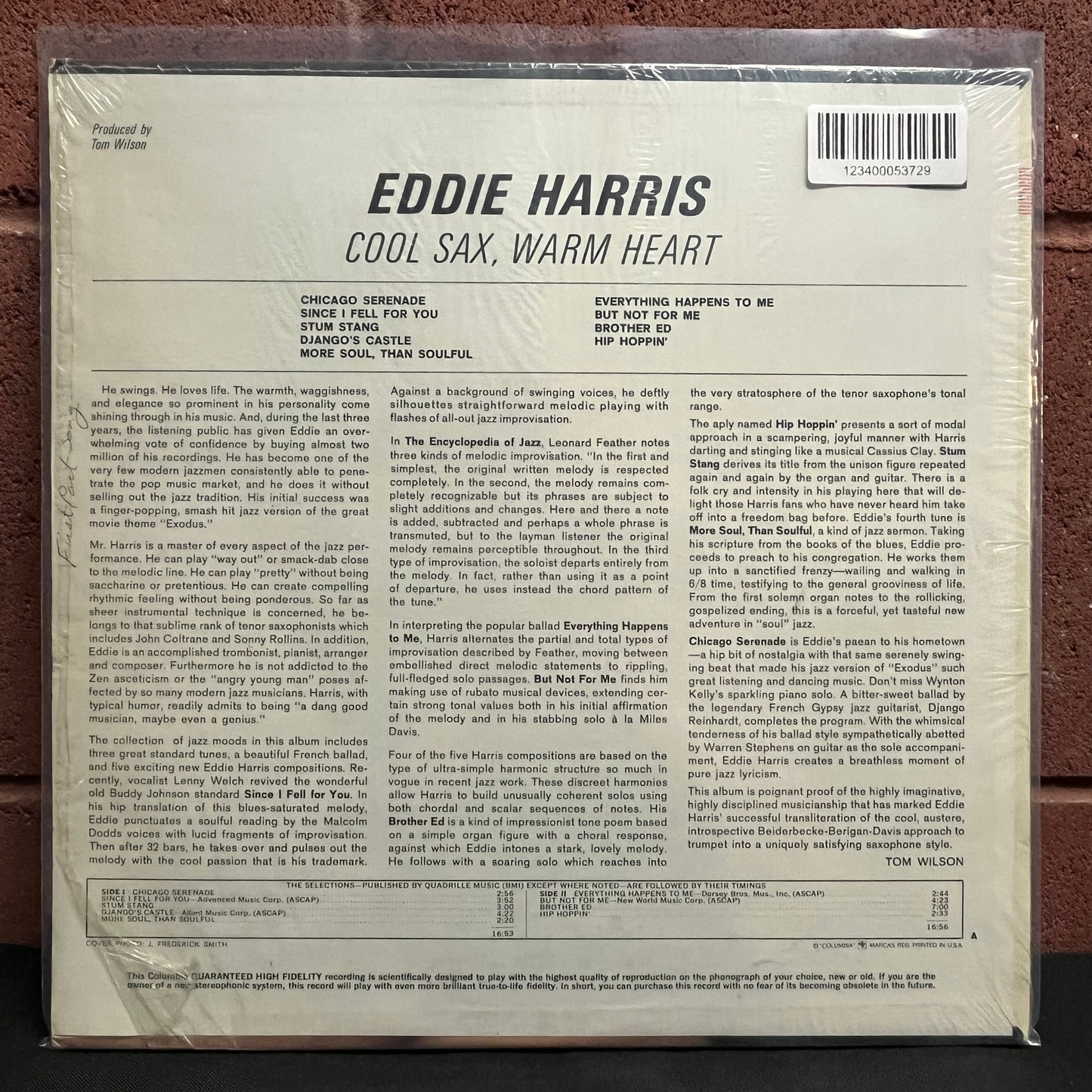 Used Vinyl: Eddie Harris "Cool Sax Warm Heart" LP (Mono)