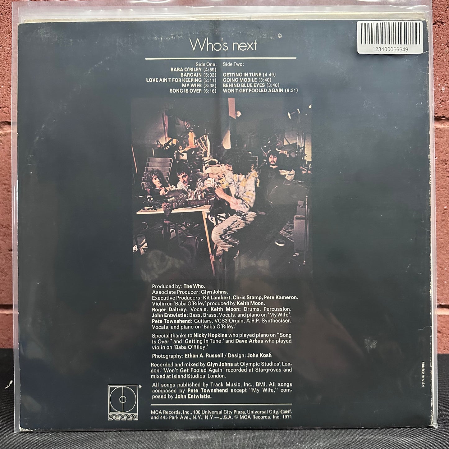 Used Vinyl: The Who "Who's Next" LP (1971 Press)