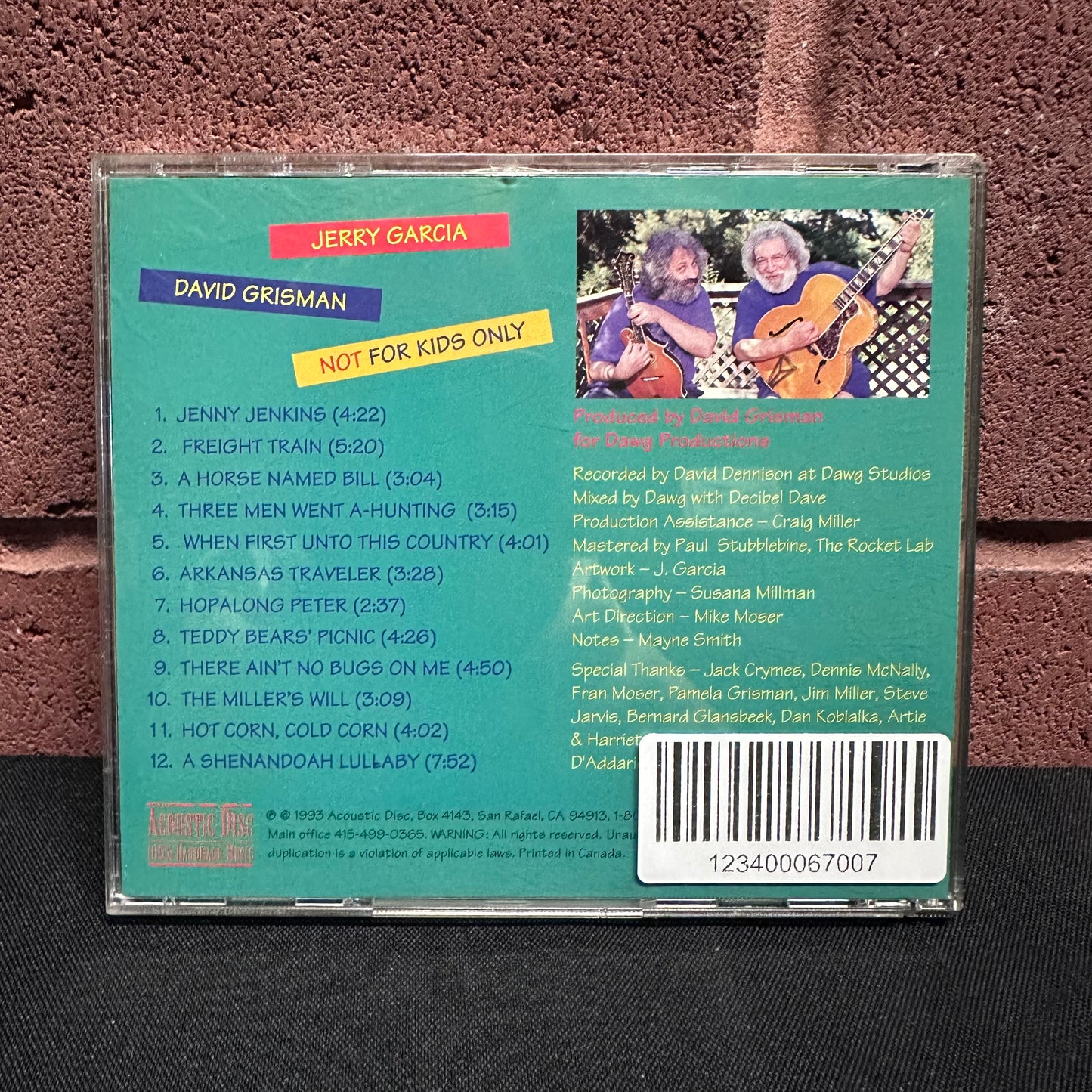 Used CD: Jerry Garcia / David Grisman "Not For Kids Only" CD (1993 Press)