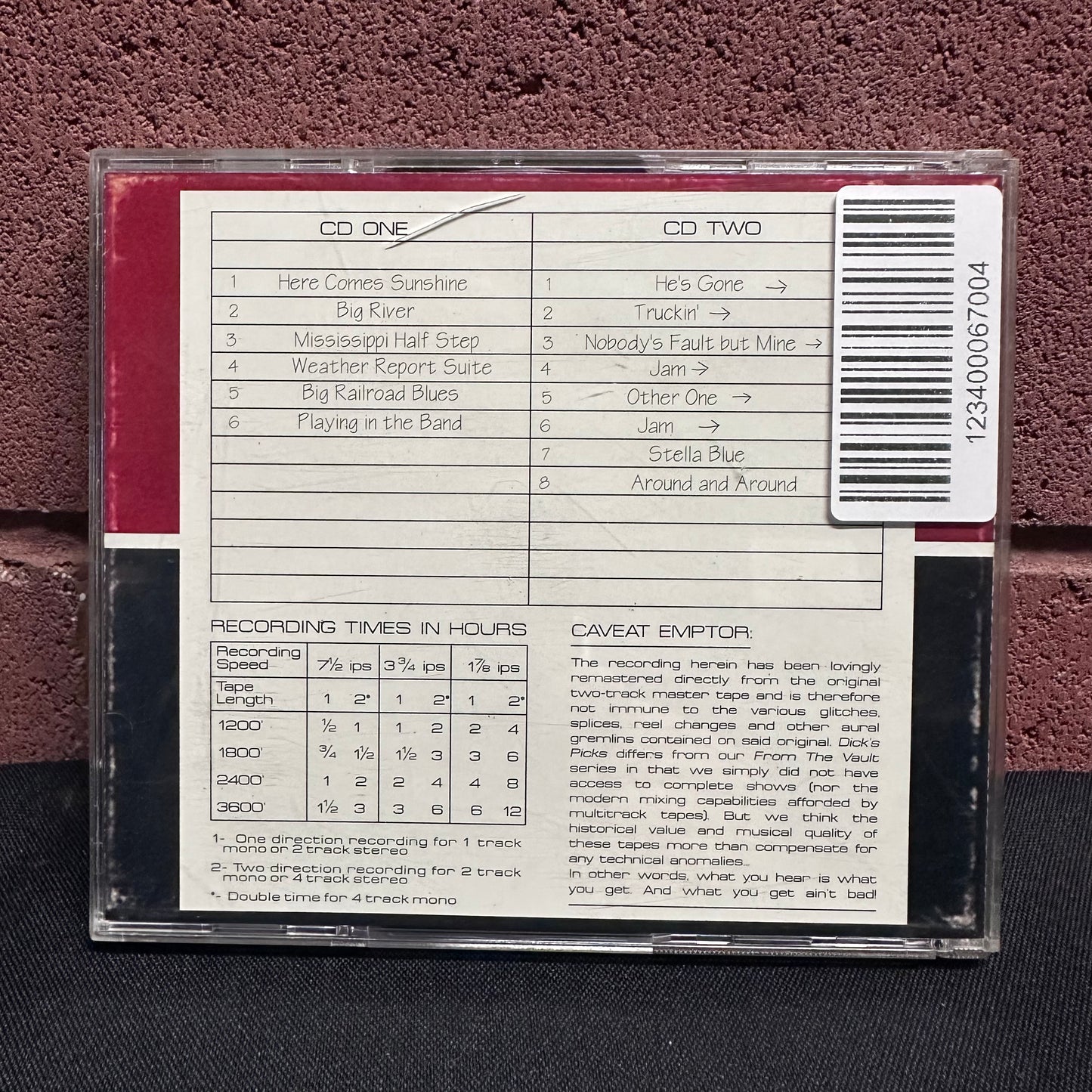 Used CD: The Grateful Dead "Dick's Picks Volume One: Tampa Florida 12/19/73" 2xCD (1993 Press)